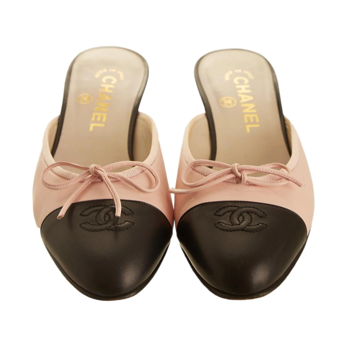 Chanel Baby Pink Logo Heels - Image 2