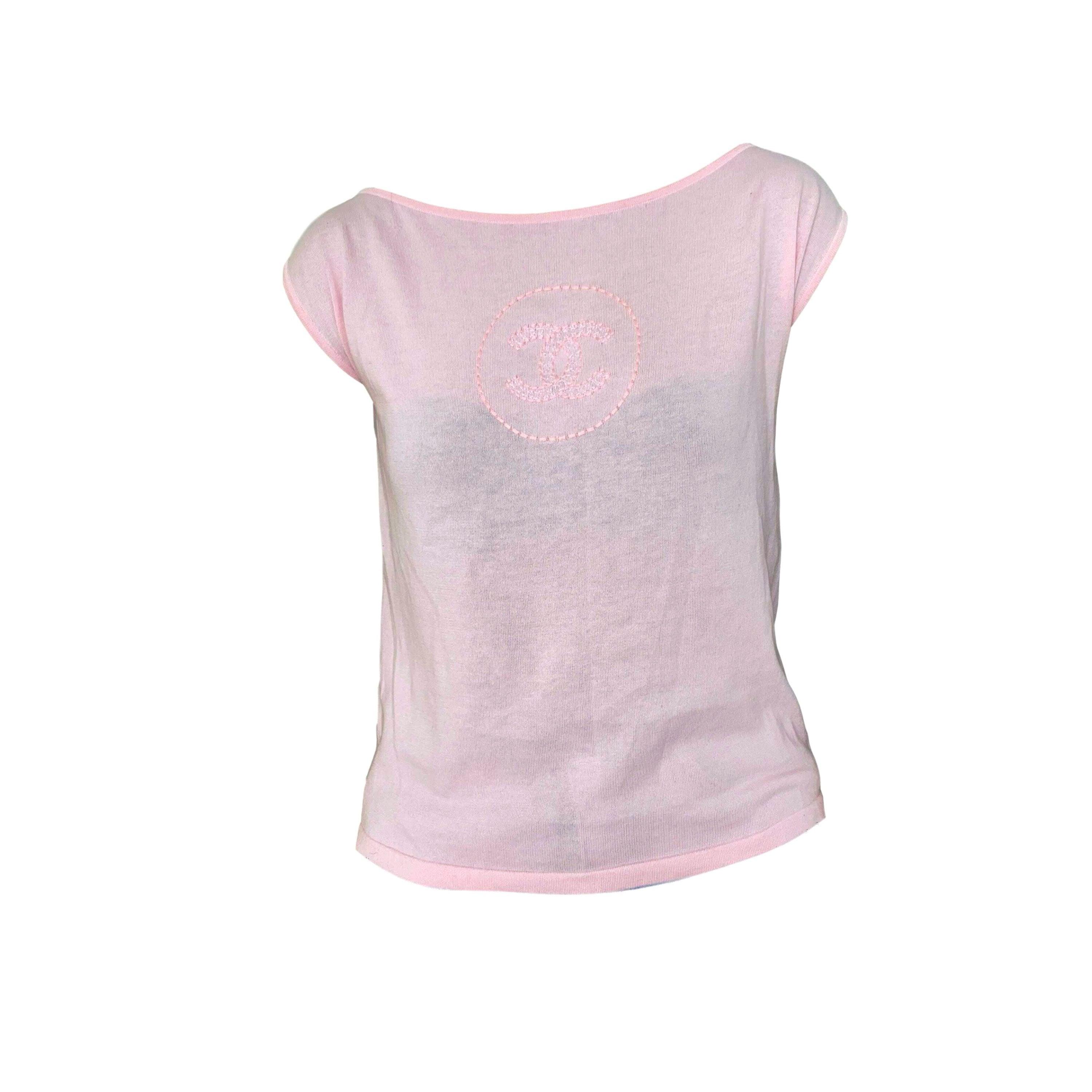 Chanel Baby Pink Logo Tank