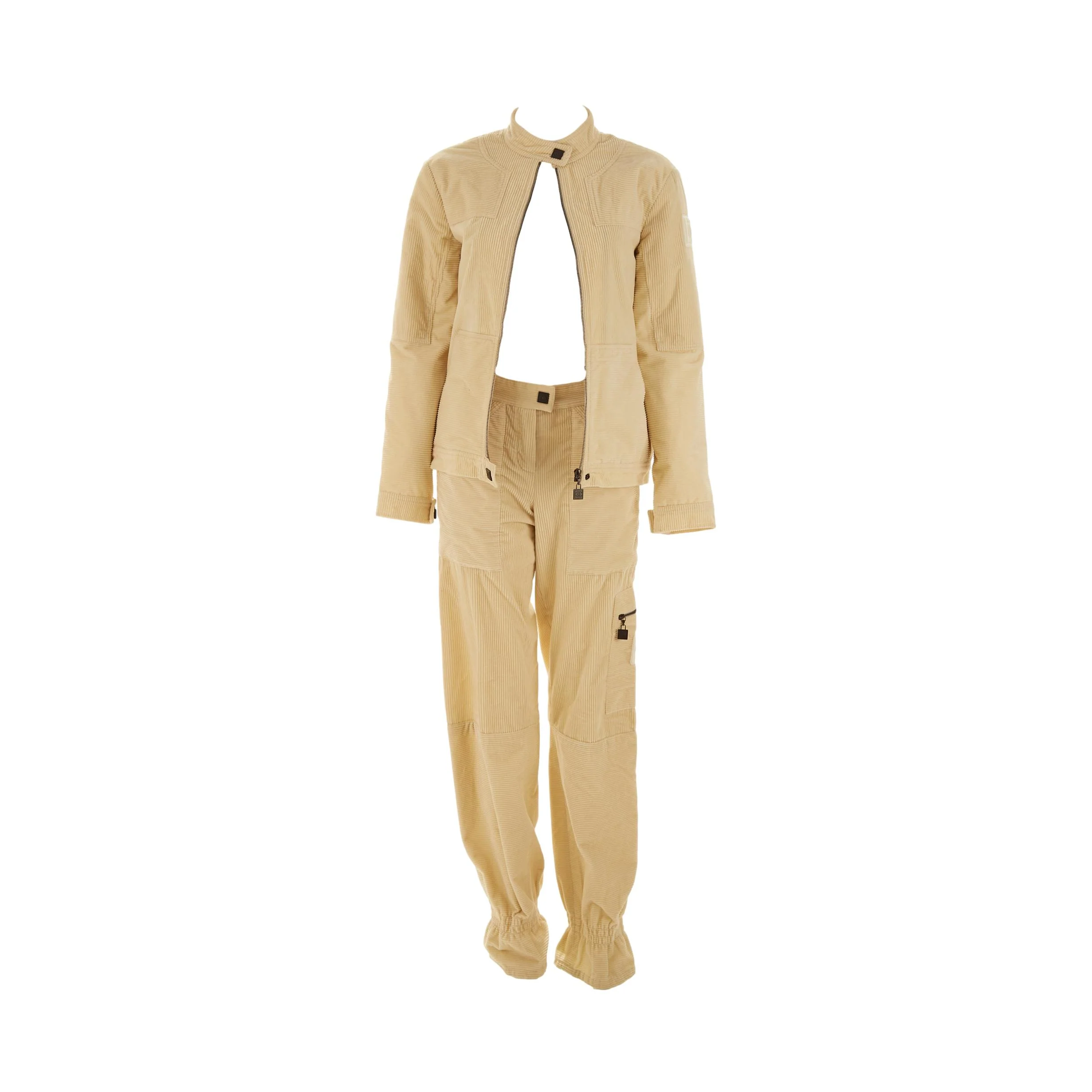 Chanel Beige Corduroy Jacket Set