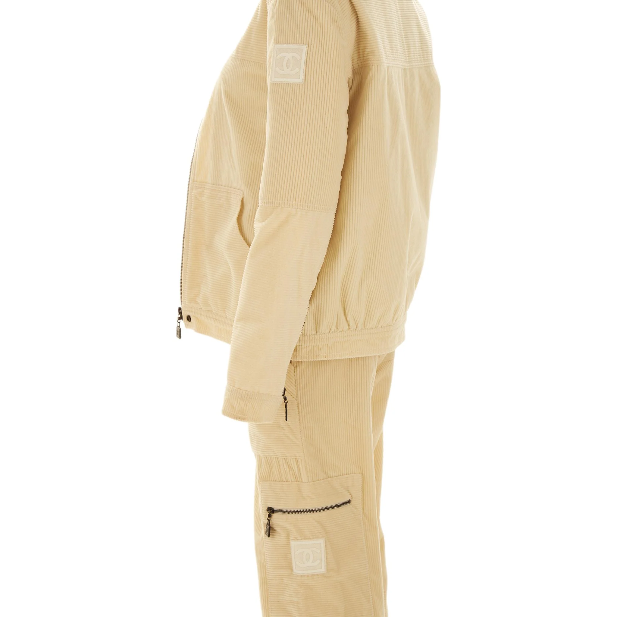 Chanel Beige Corduroy Jacket Set - Image 2