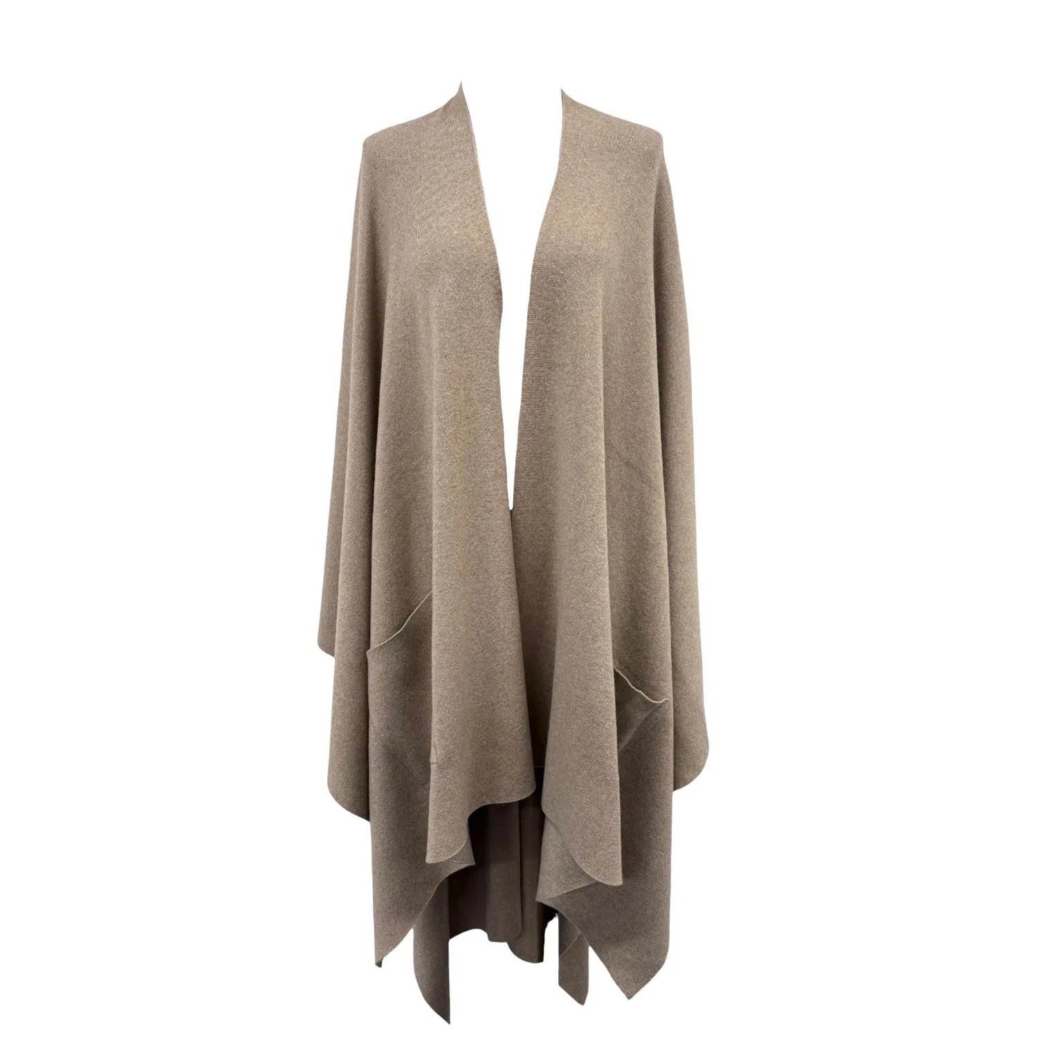 Chanel Beige Cashmere Oversized Ponco Wrap Top - Image 2