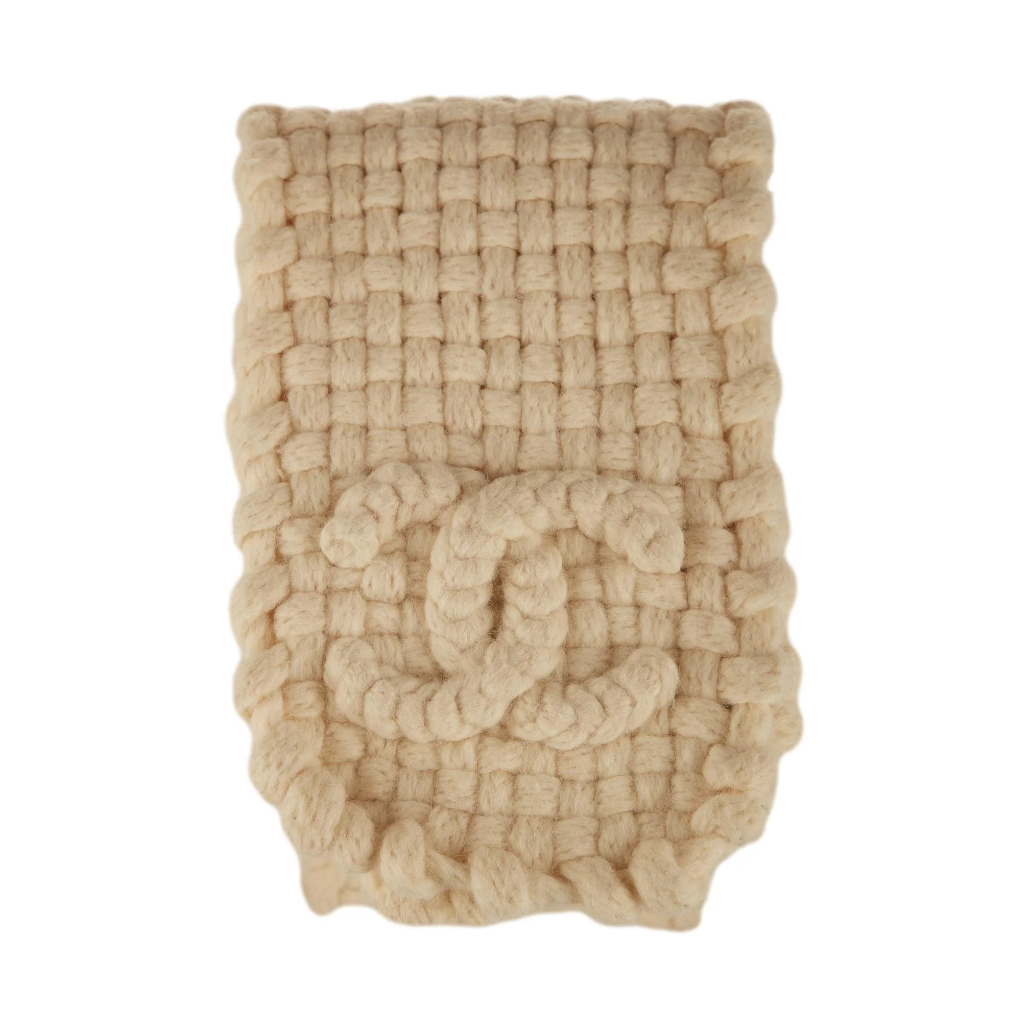 Chanel Beige Logo Chunky Scarf - Image 2