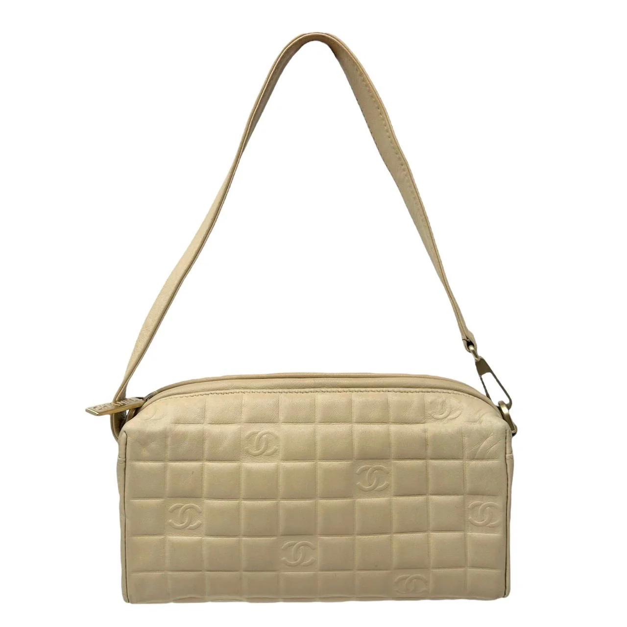 Chanel Beige Logo Shoulder Bag