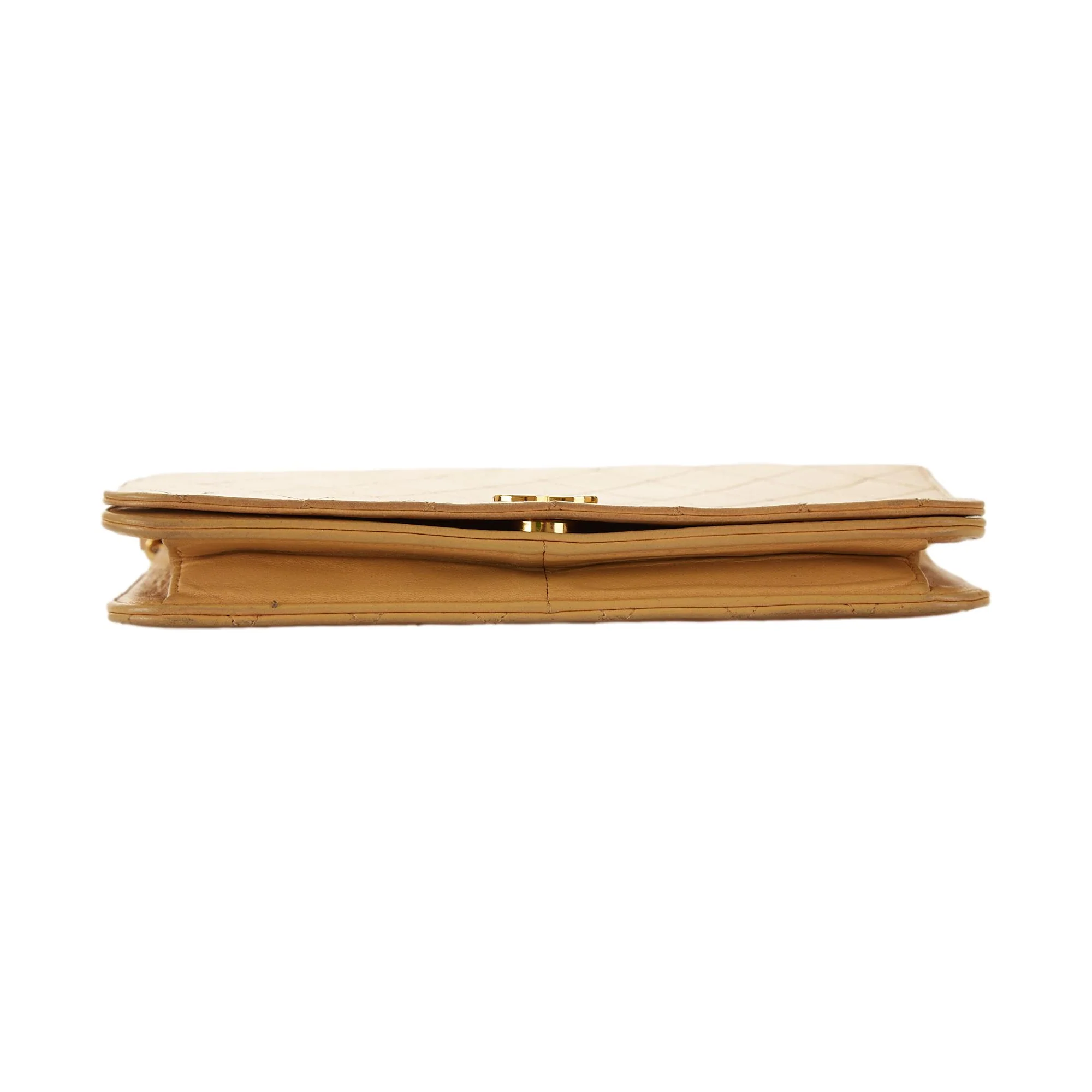 Chanel Beige Quilted Chain Flap Bag - Image 3