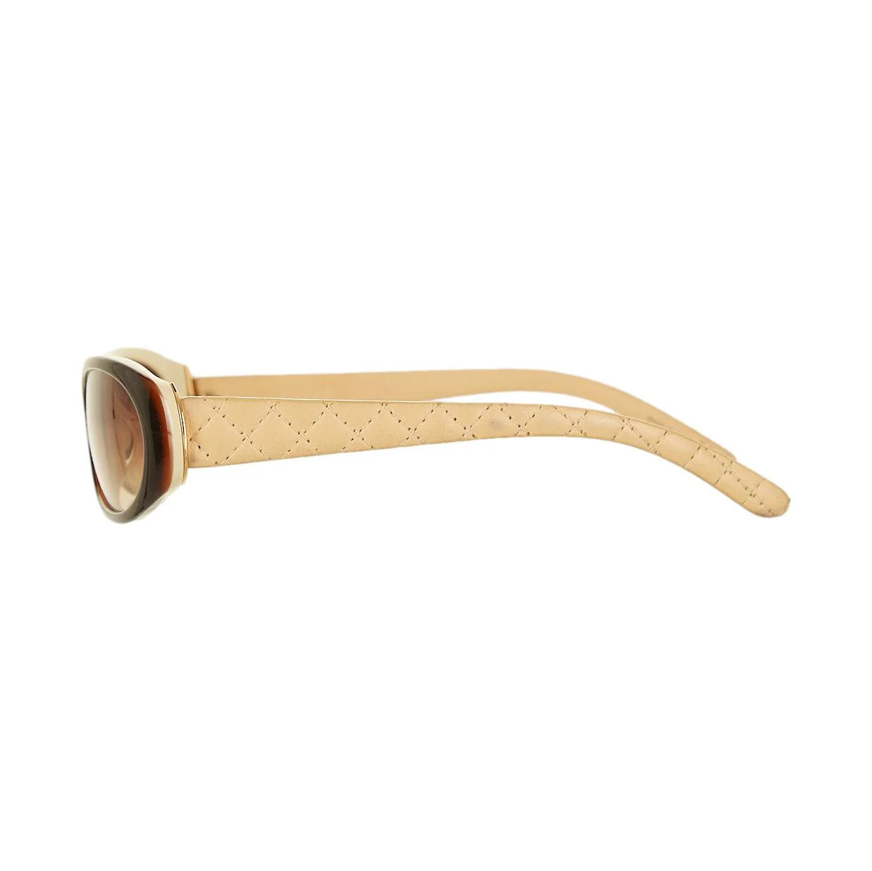 Chanel Beige Quilted Logo Sunglasses - Image 3