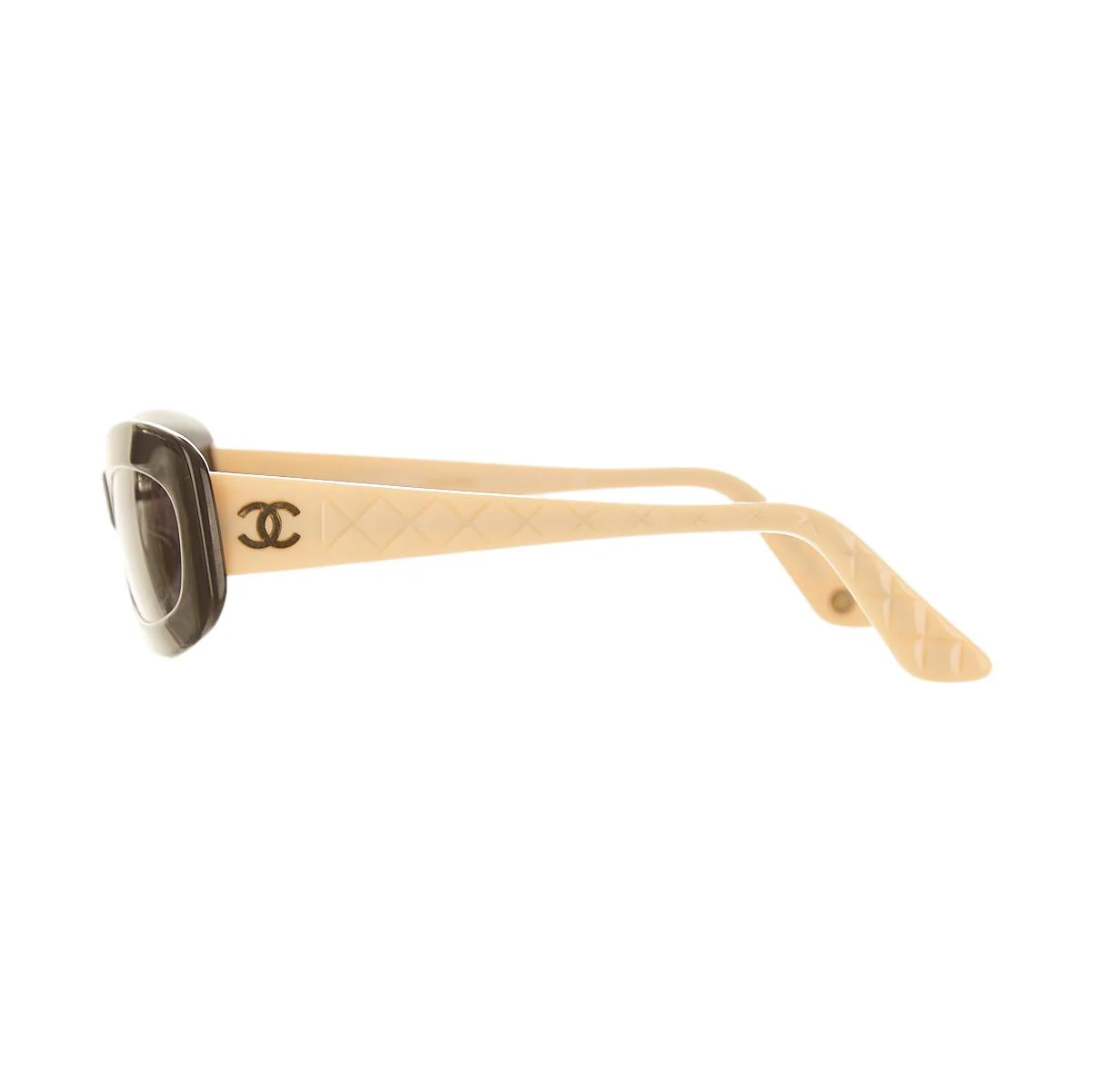Chanel Beige Quilted Logo Sunglasses - Image 3