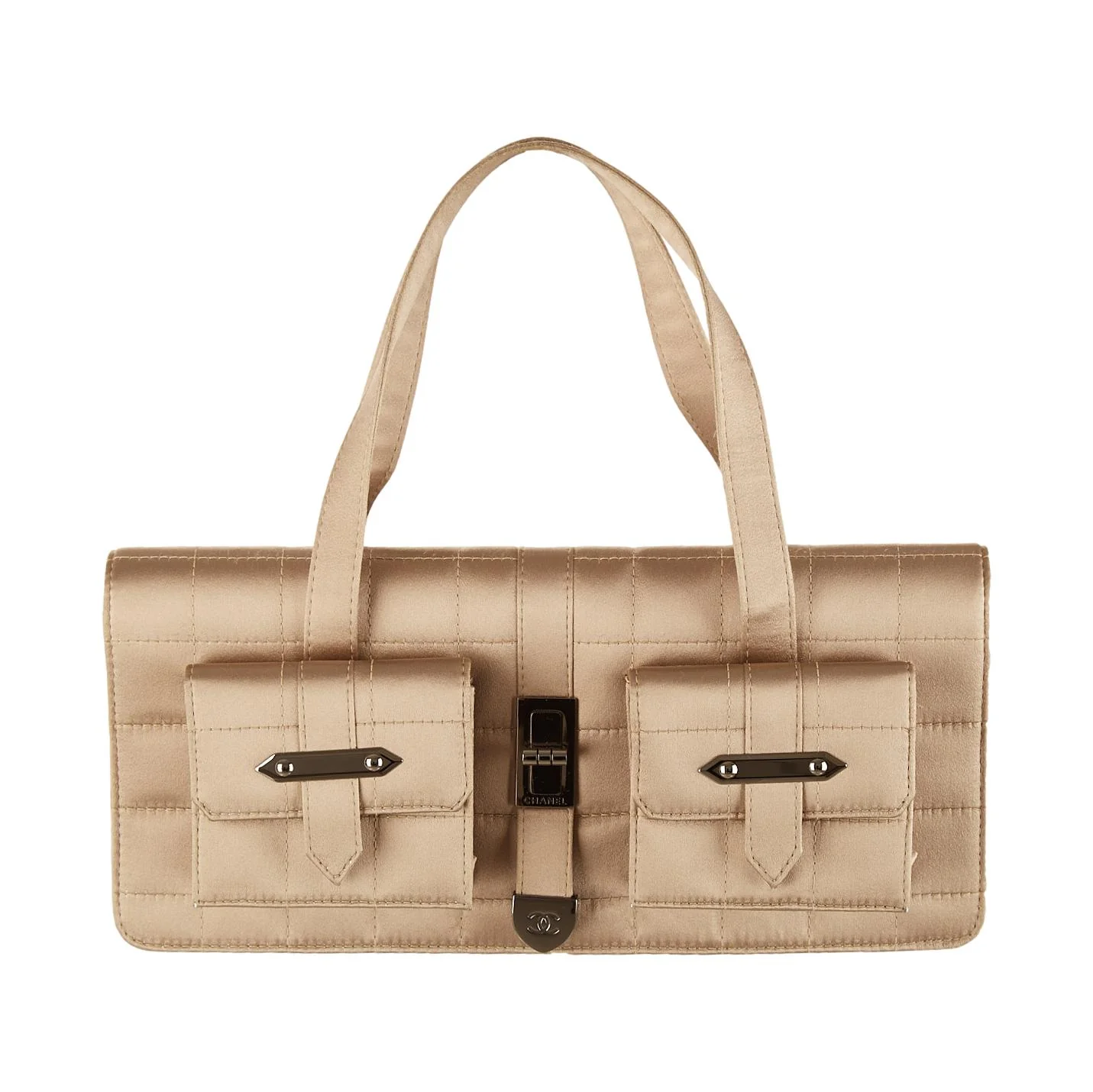Chanel Beige Satin Shoulder Bag