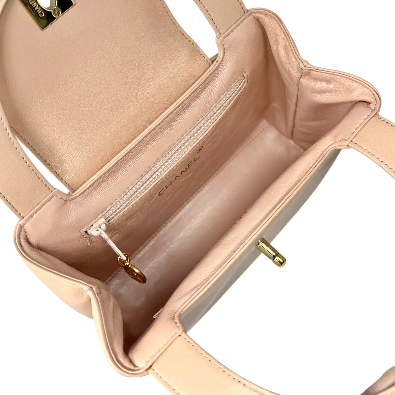 Chanel Beige Top Handle Kelly Bag - Image 3