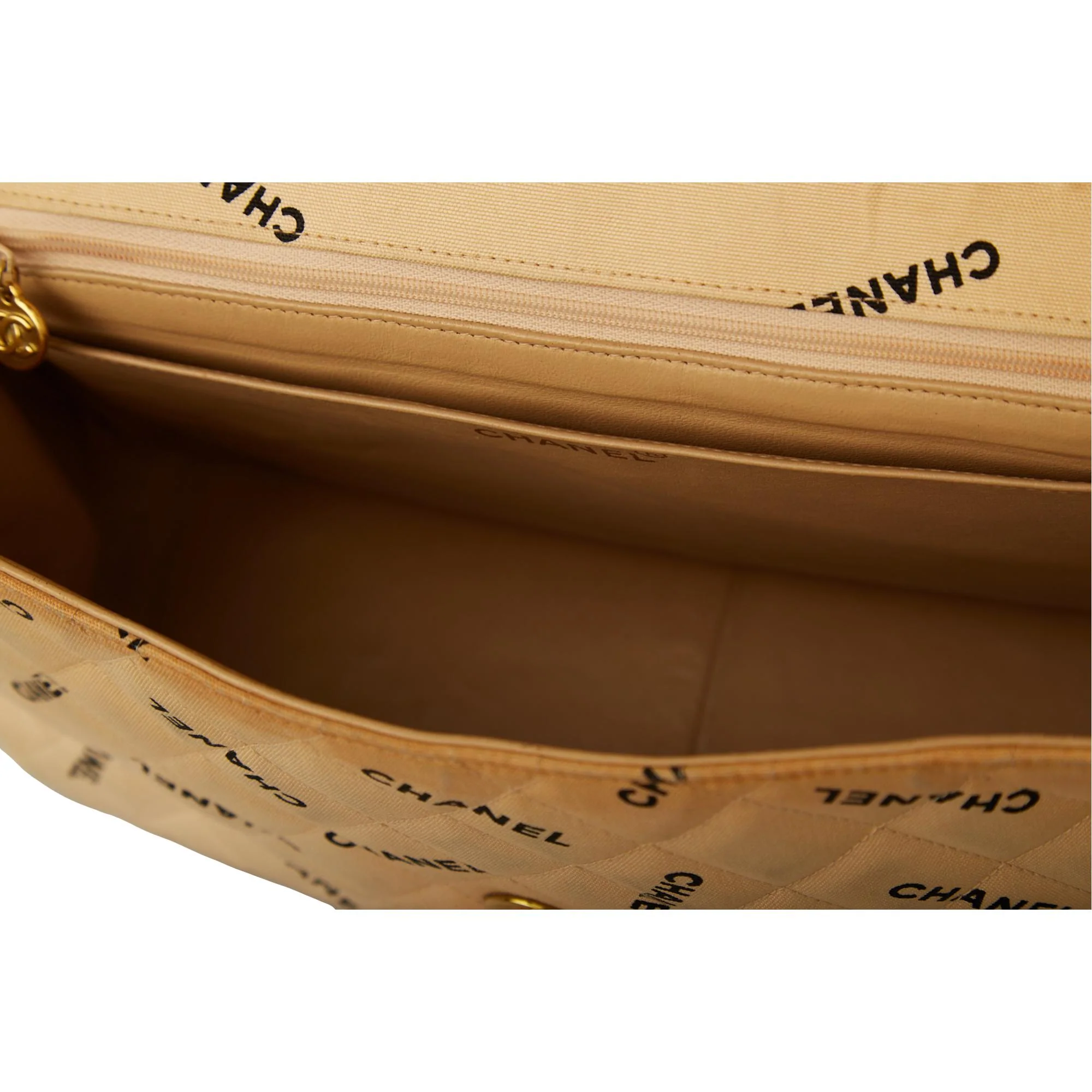 Chanel Beige XL Maxi Canvas Flap Bag - Image 6