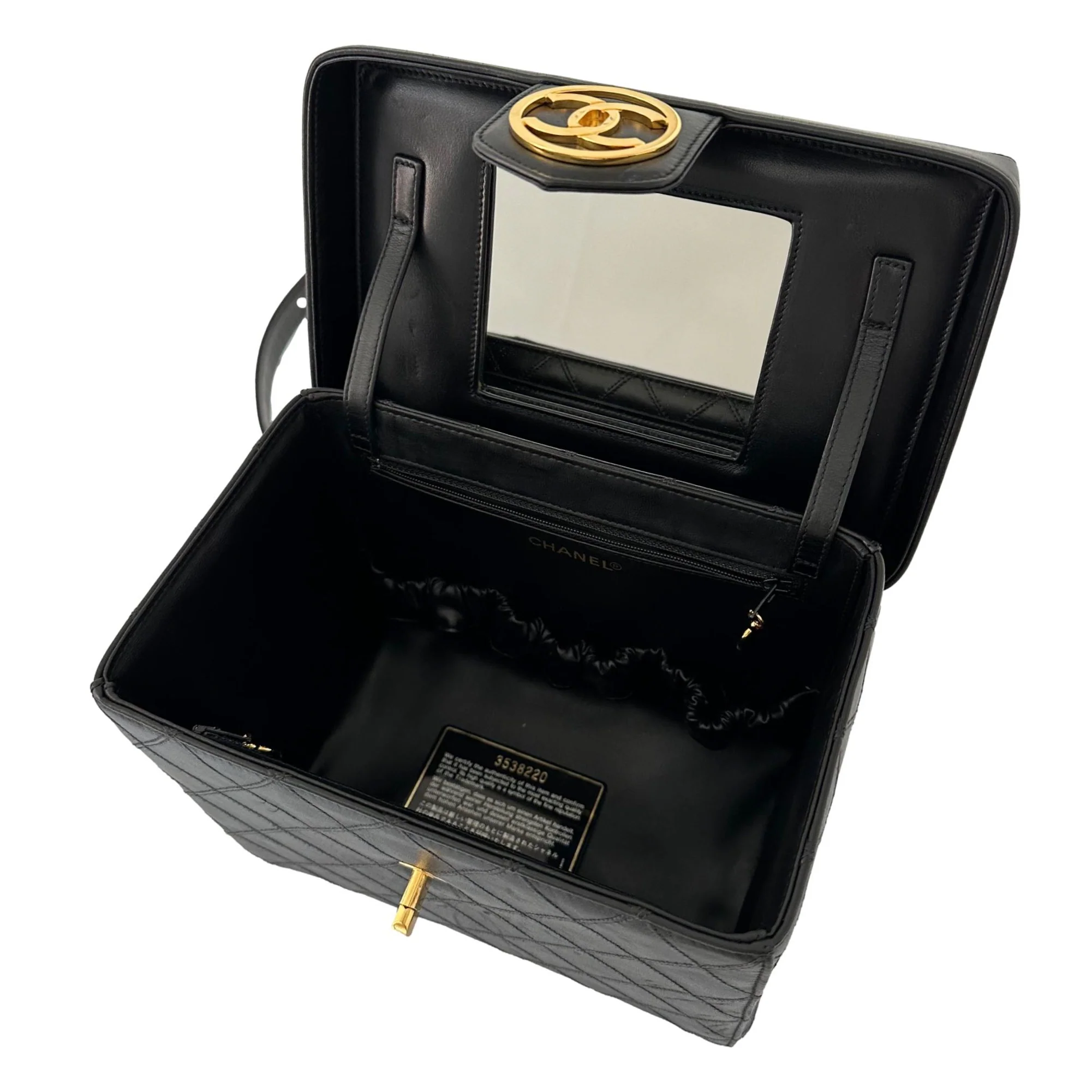 Chanel Black 2-Way Quilted Vanity Bag - Image 4