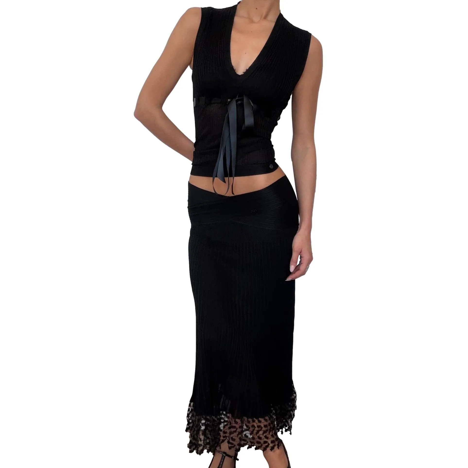 Chanel Black 3-Pc Skirt Set - Image 2
