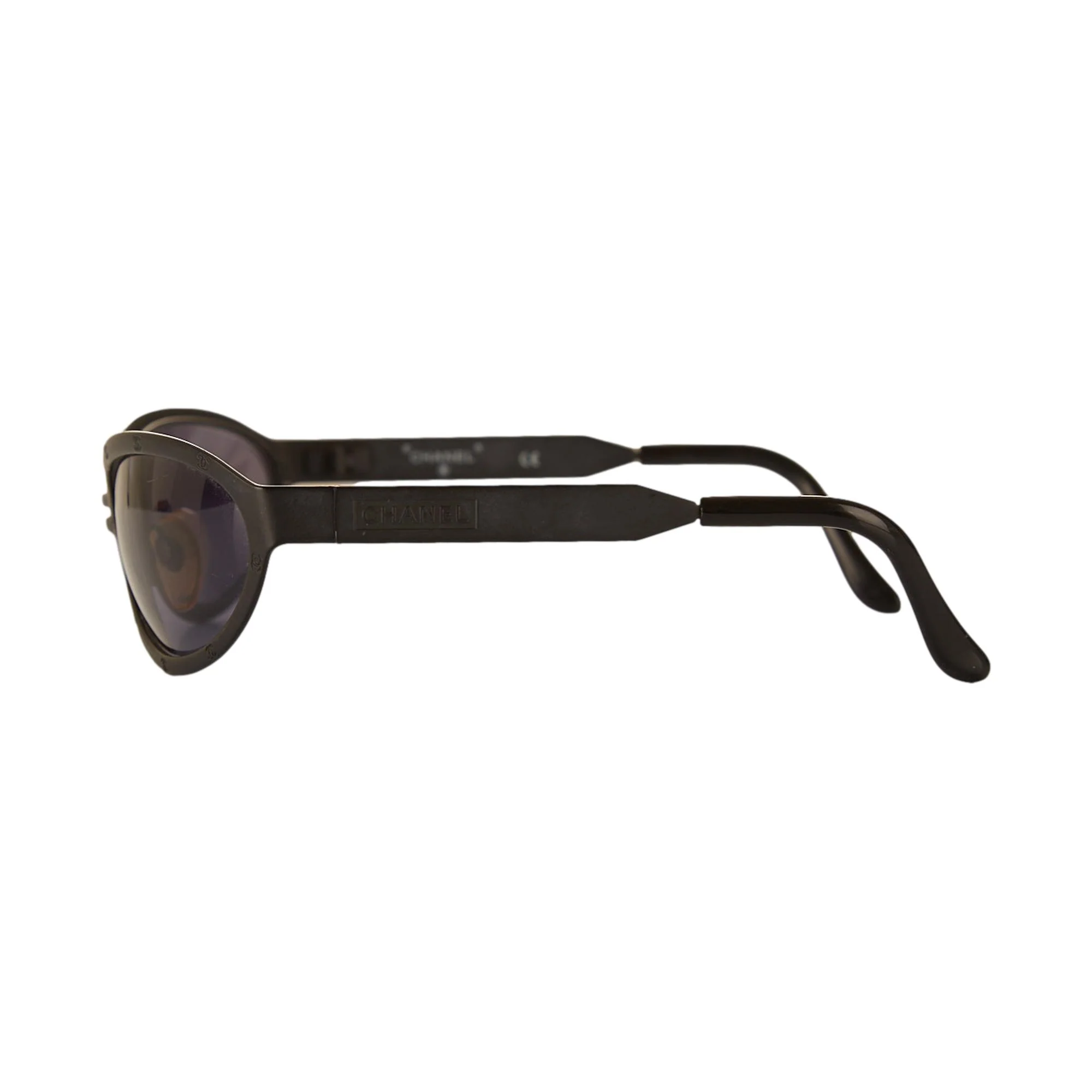 Chanel Black All Over Logo Micro Sunglasses - Image 3