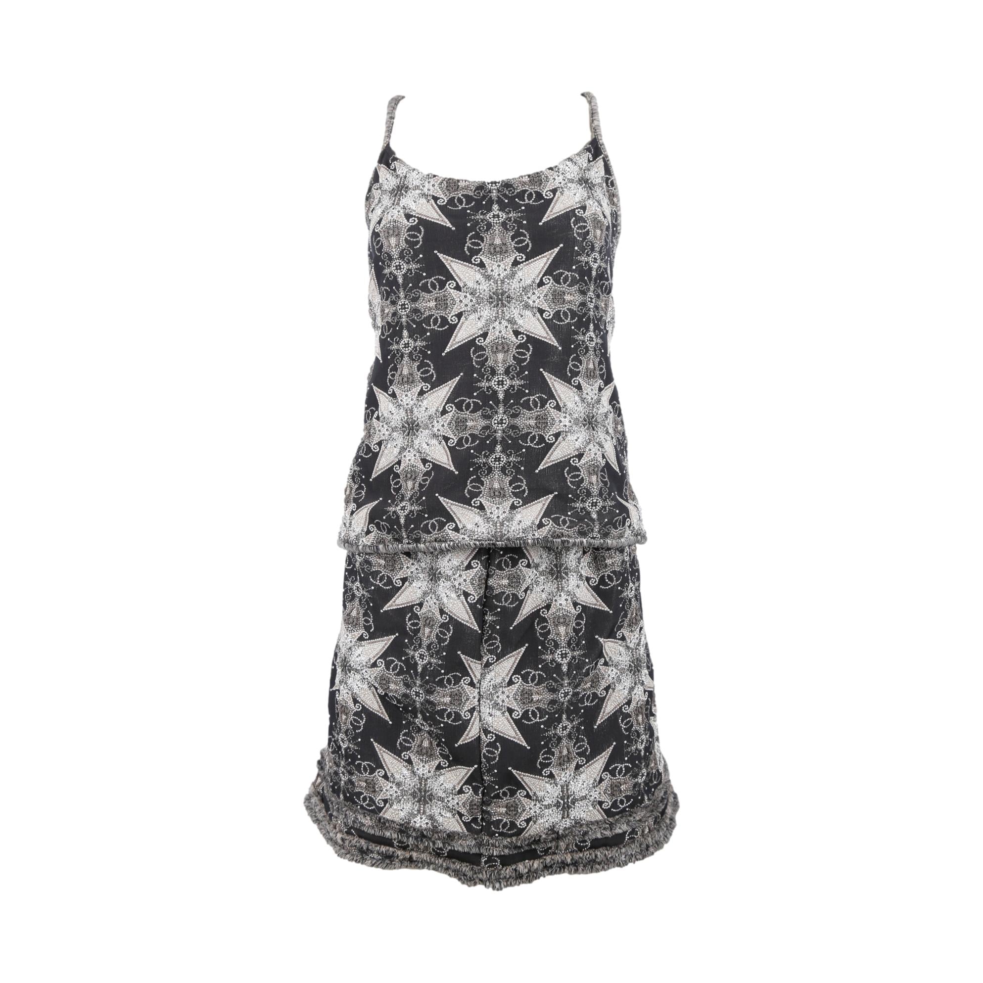Chanel Black Beaded Skirt Set