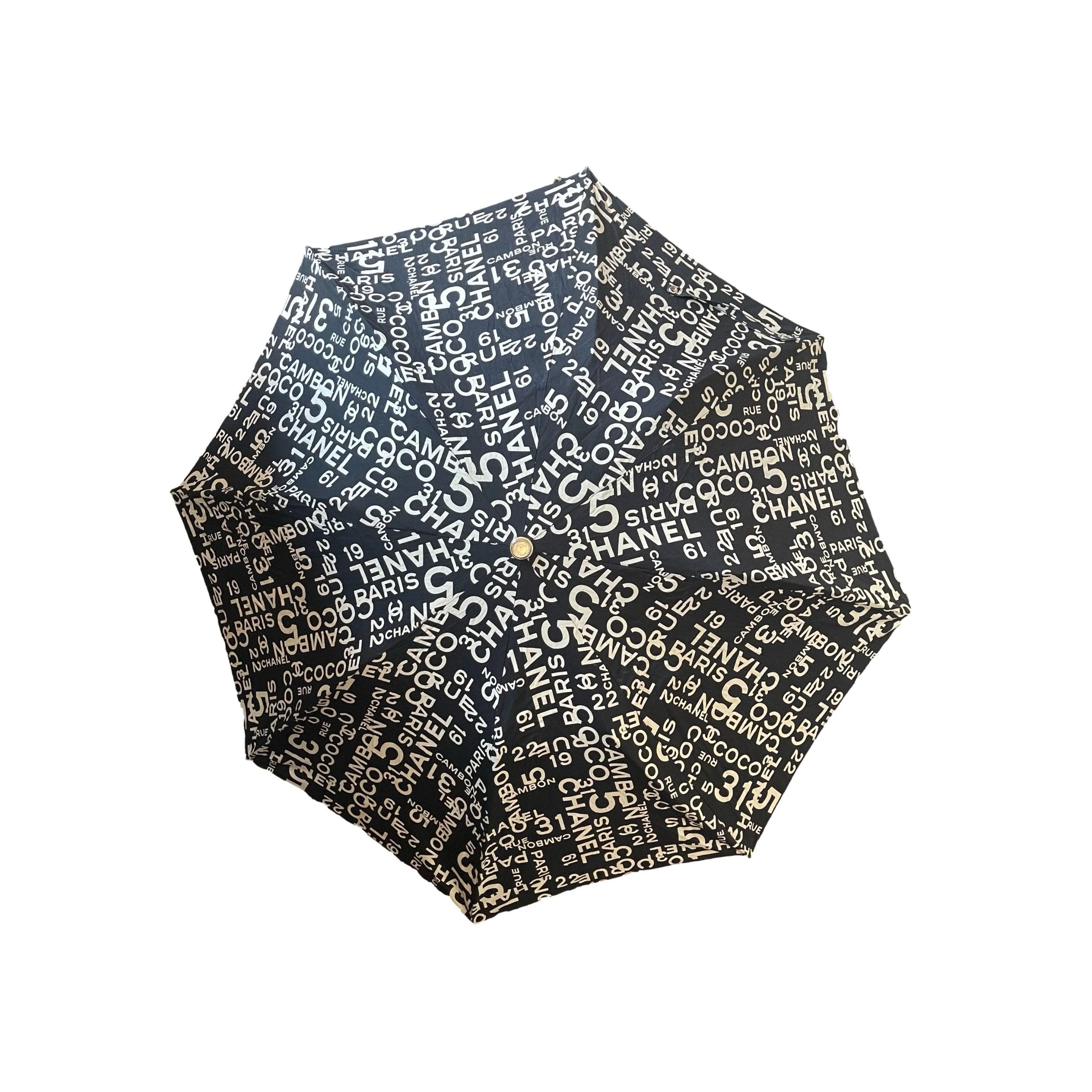 Chanel Black Cambon Umbrella