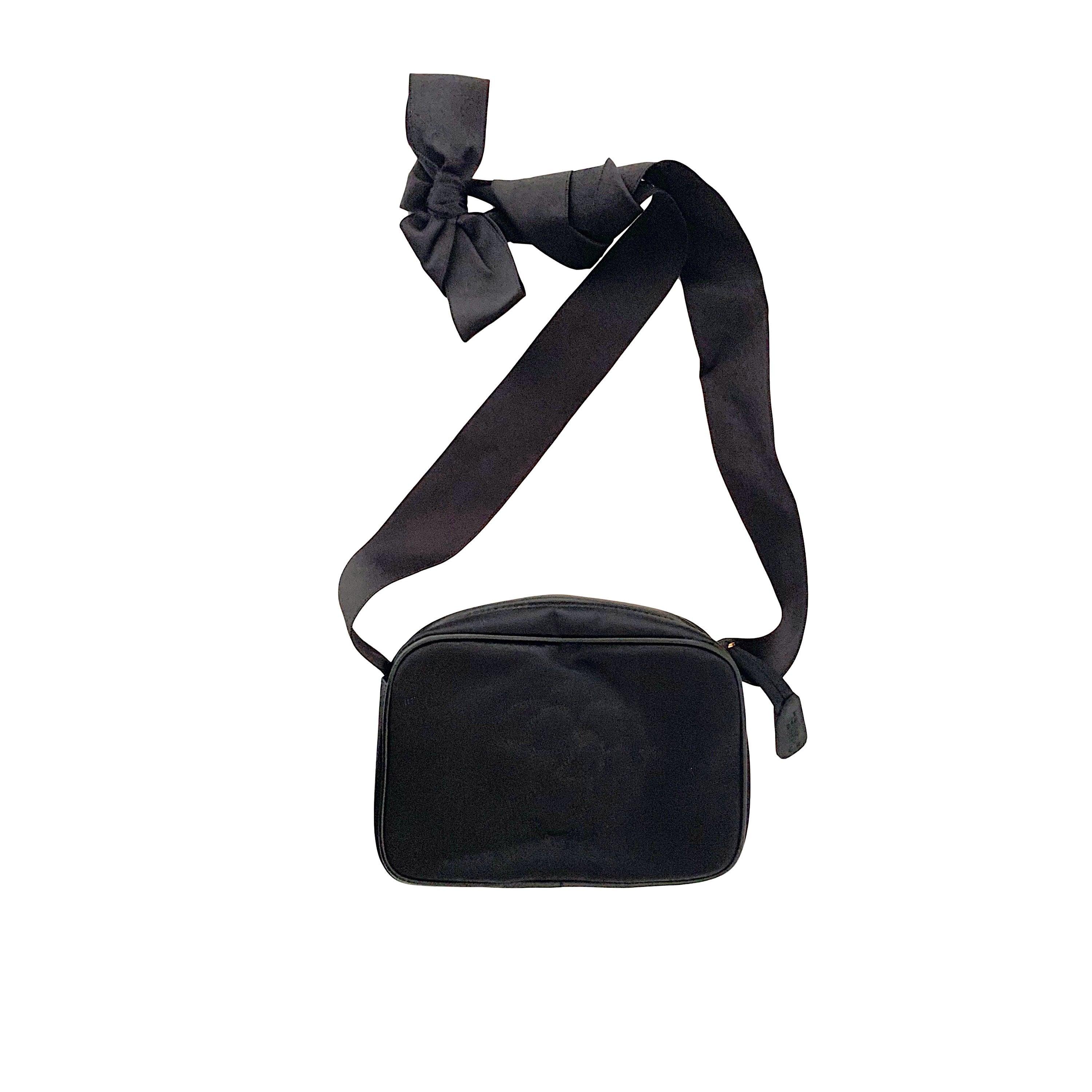 Chanel Black Camellia Satin Bag - Image 2