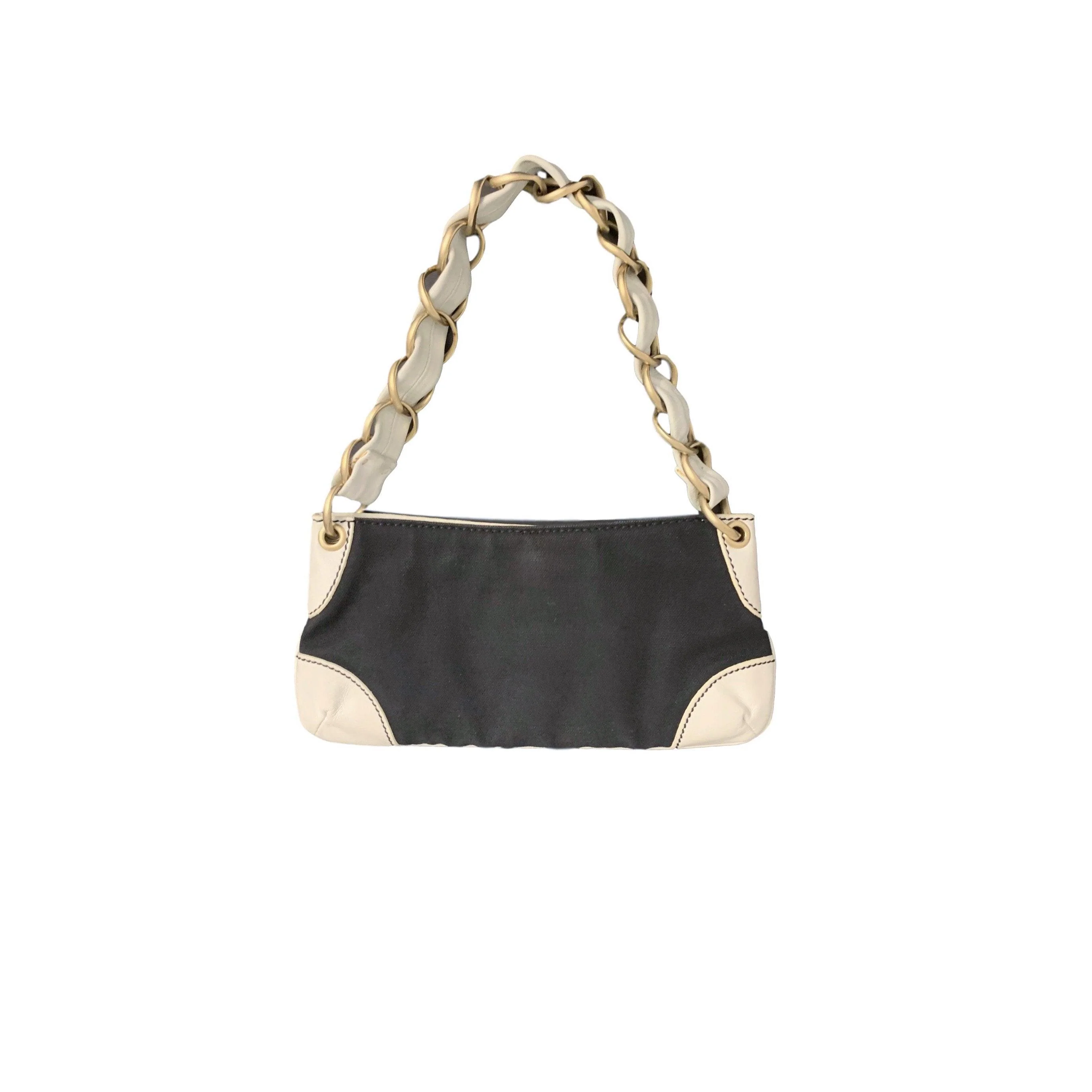 Chanel Black Canvas Shoulder Bag - Image 2