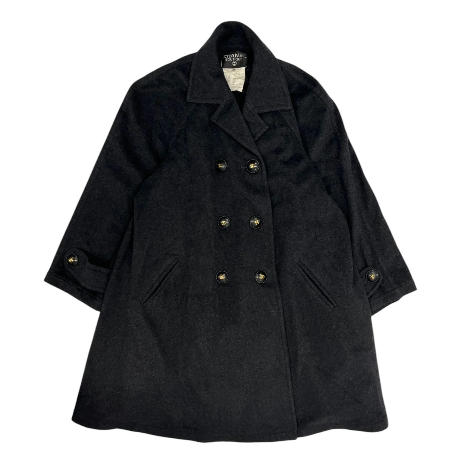 Chanel Charcoal Cashmere Duster Coat - Image 2