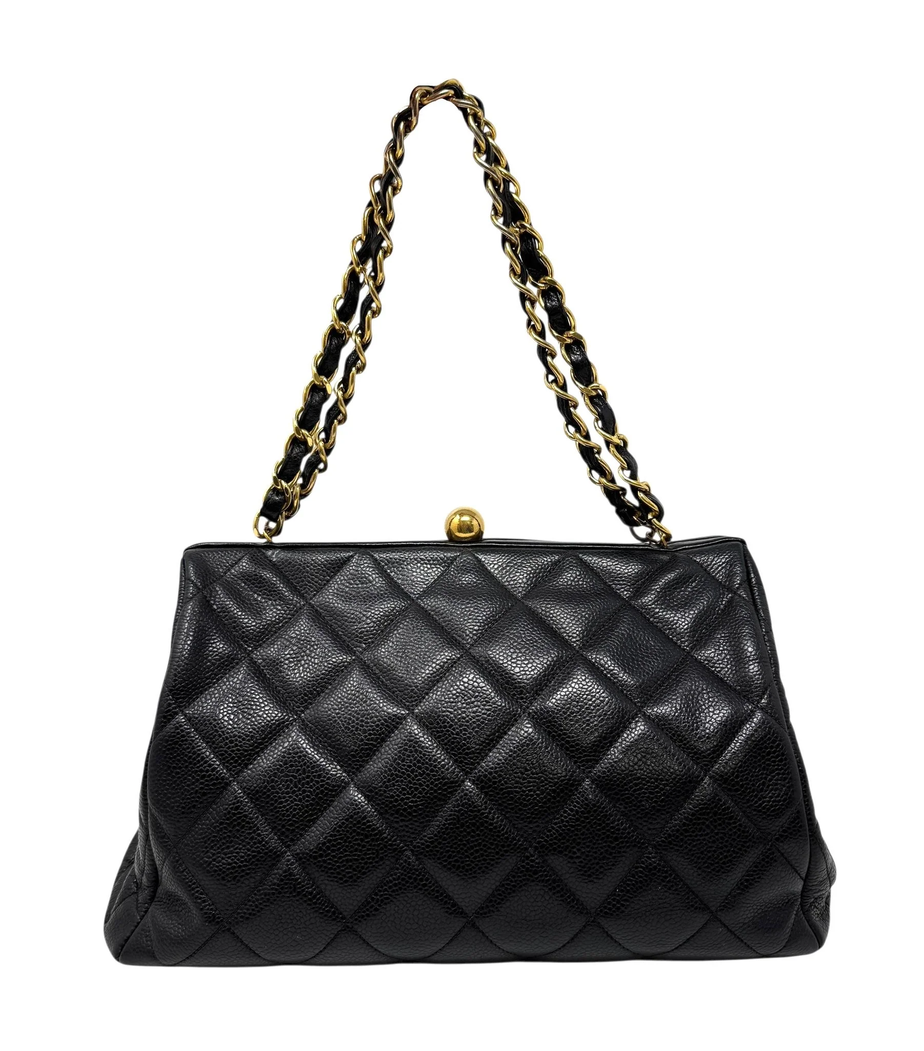 Chanel Black Caviar Chain Shoulder Bag