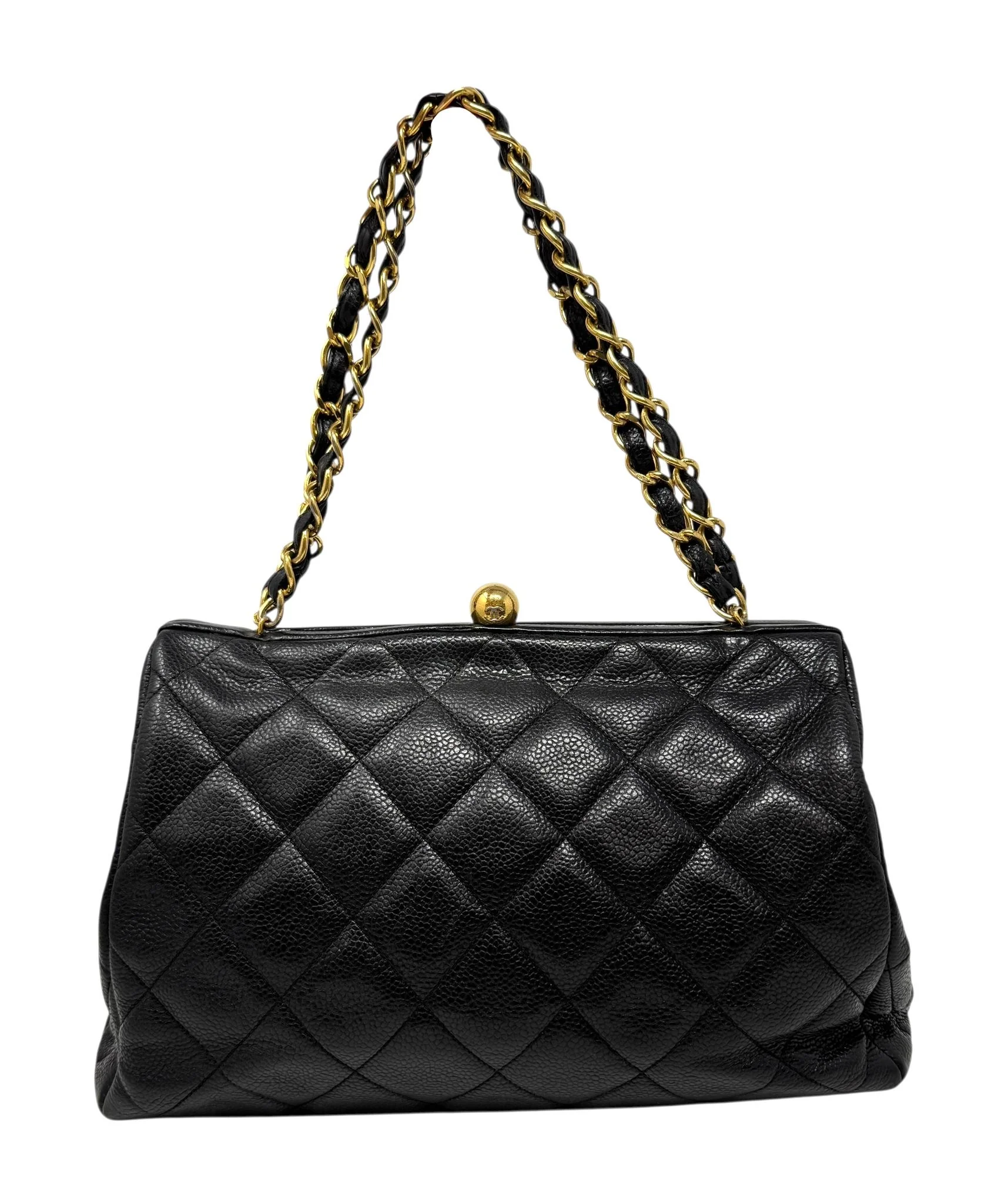 Chanel Black Caviar Chain Shoulder Bag - Image 2