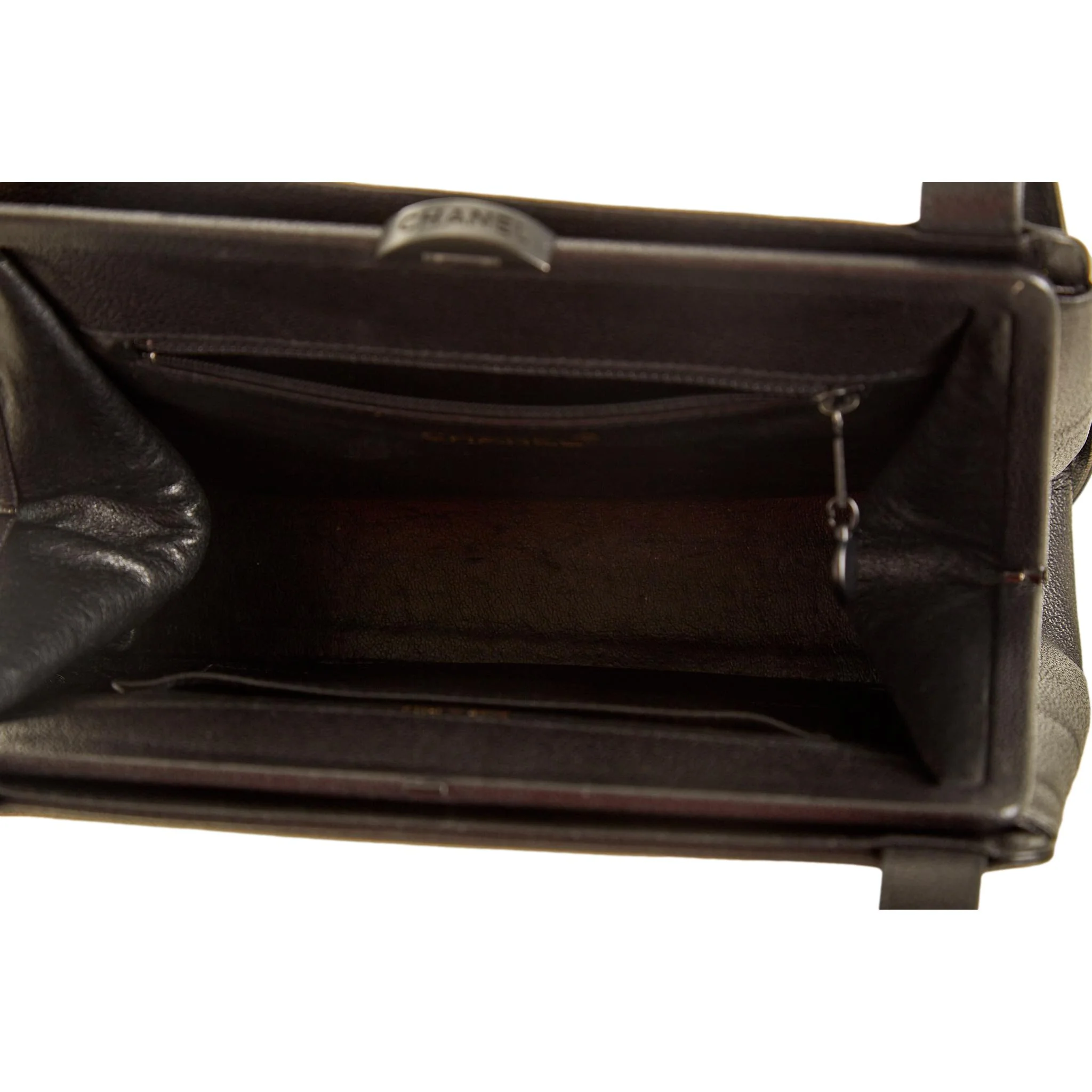 Chanel Black Caviar Logo Shoulder Bag - Image 4