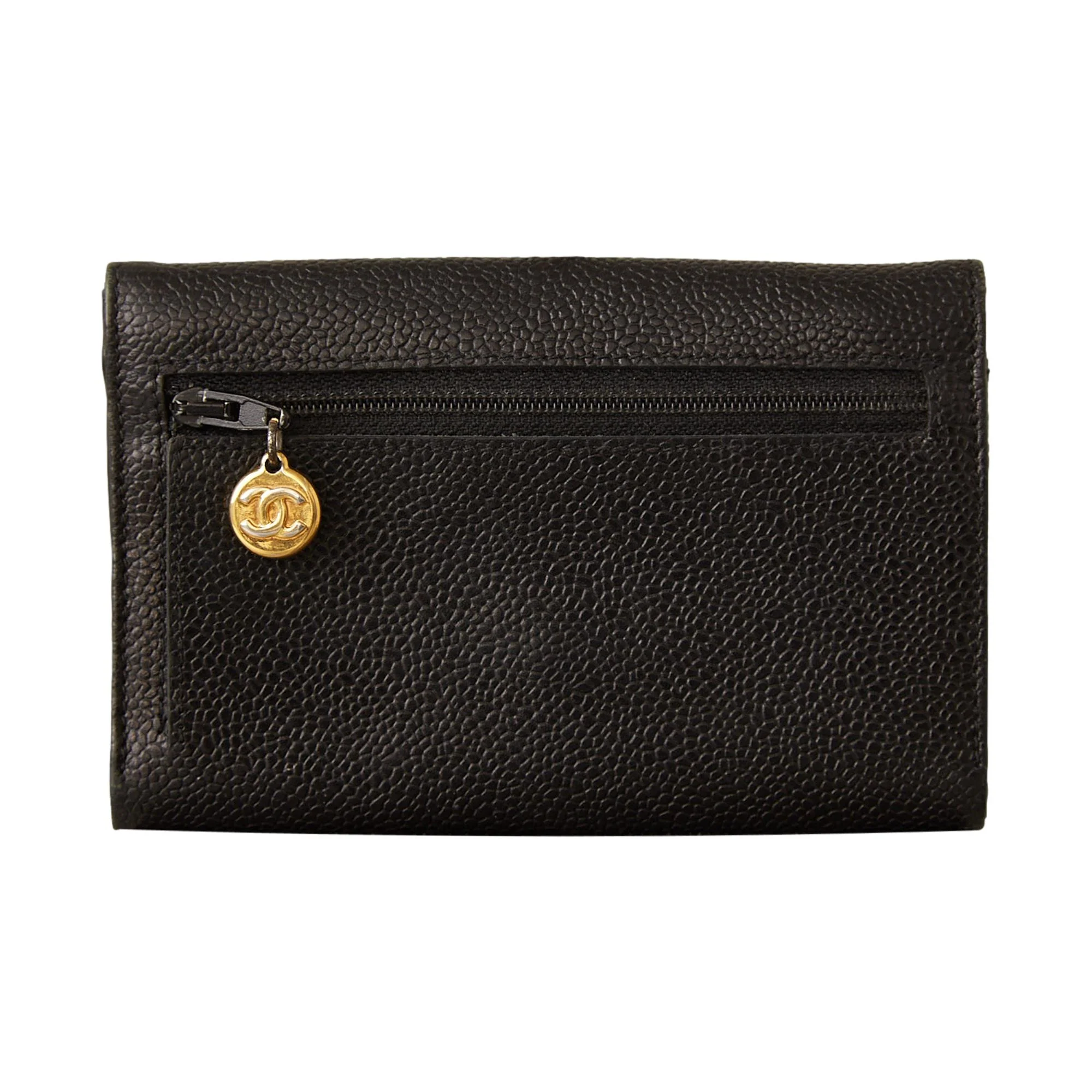 Chanel Black Caviar Logo Wallet - Image 2