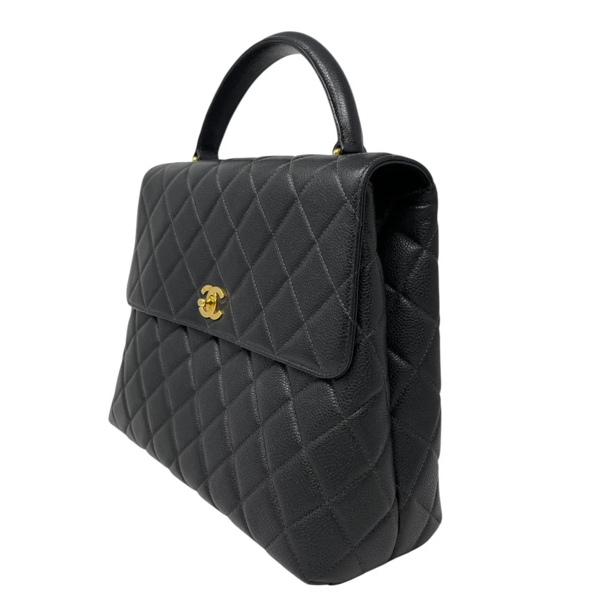 Chanel Black Caviar Top Handle Bag - Image 3