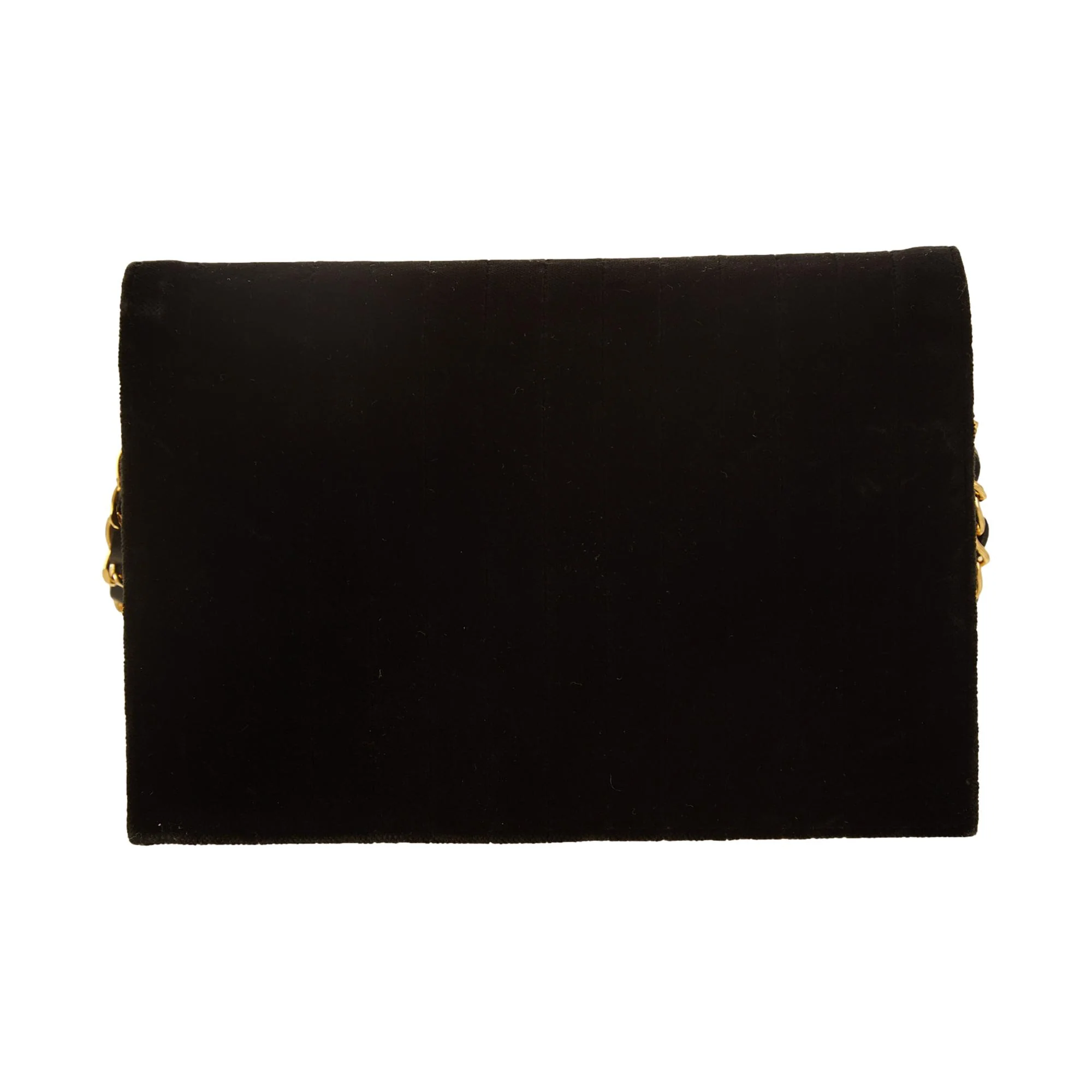 Chanel Black Velet Chain Shoulder Bag - Image 2