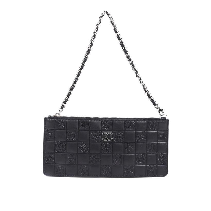 Chanel Black Charm Square Quilt Mini Shoulder Bag