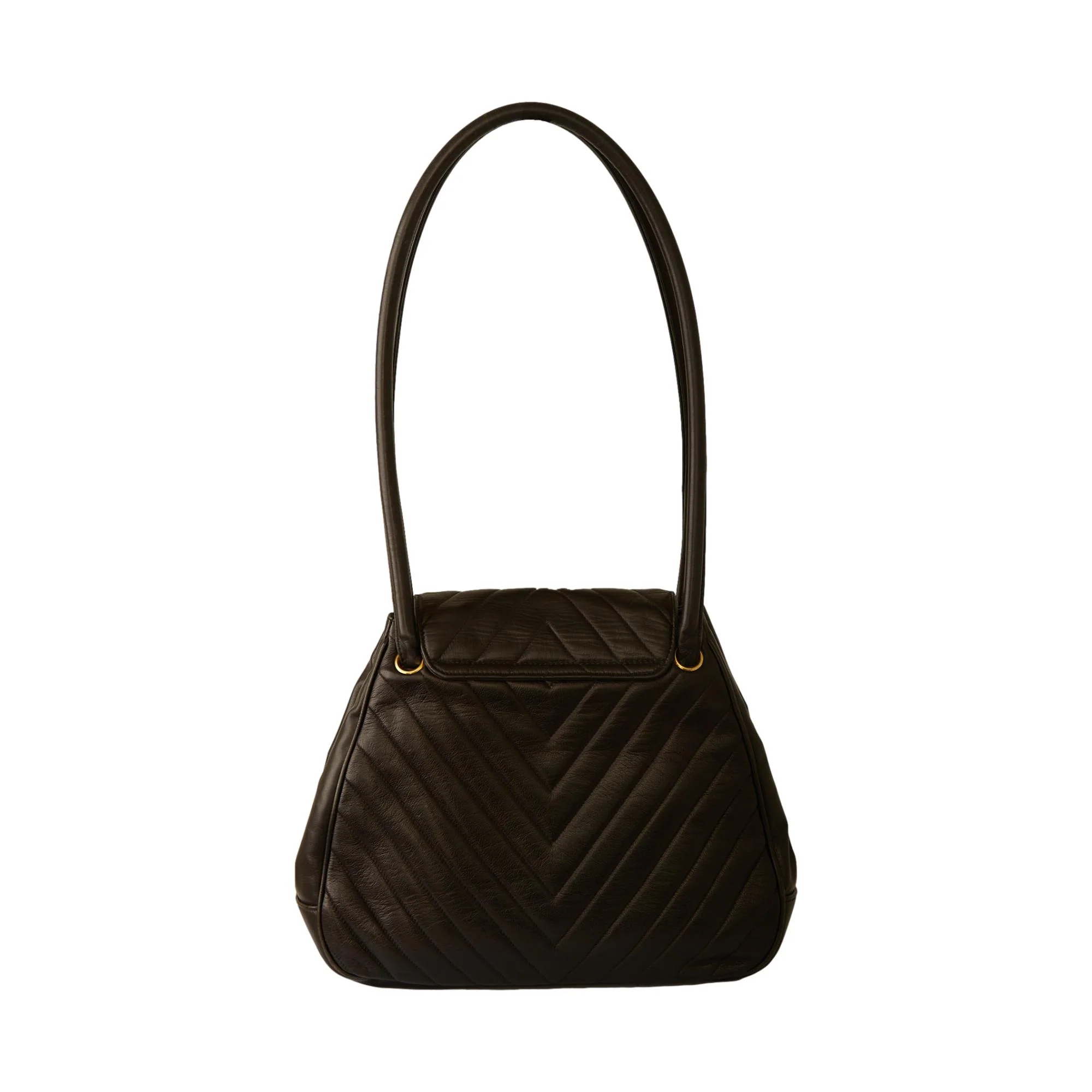 Chanel Black Chevron Quilted Jumbo Bag - Image 2