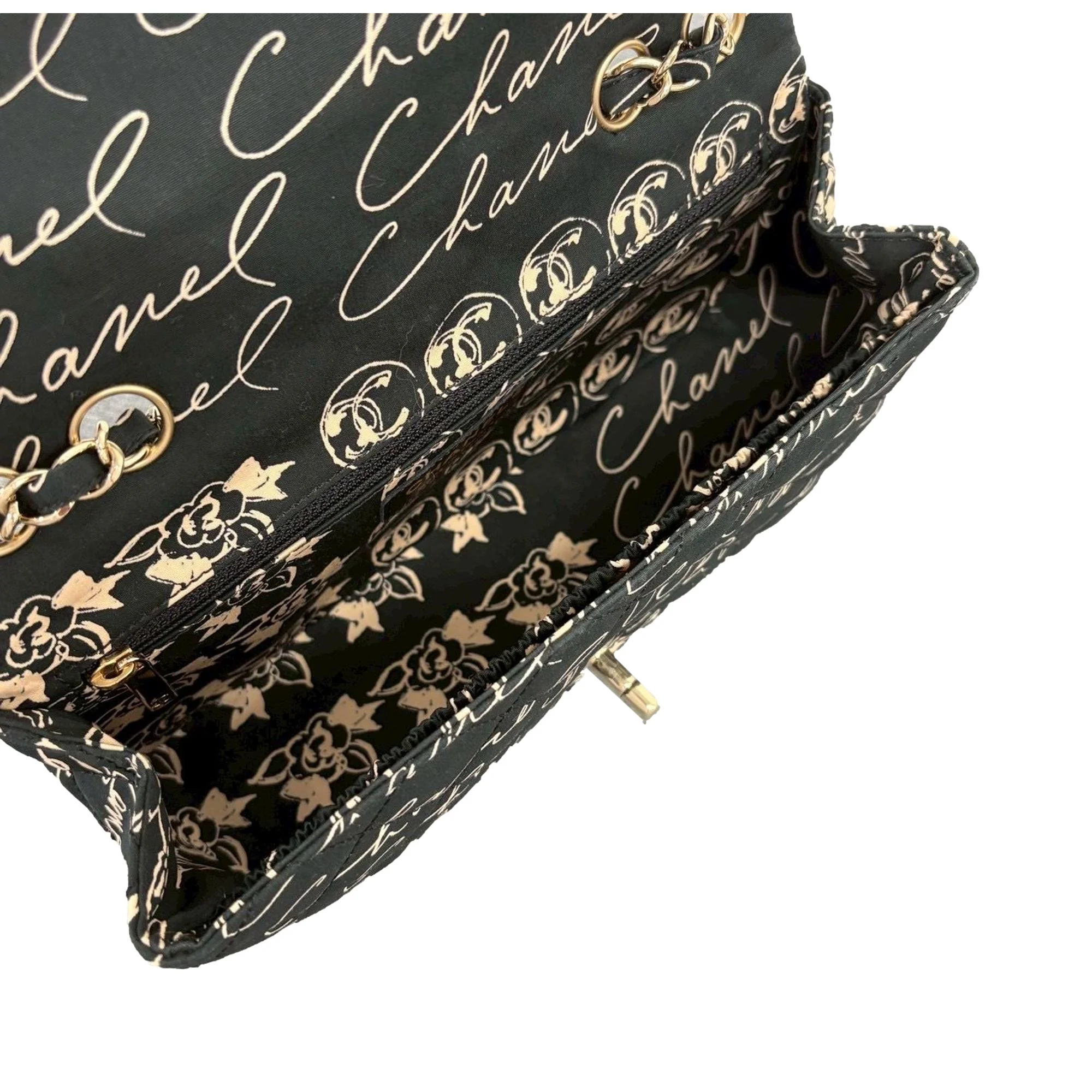 Chanel Black Coco Print Flap Bag - Image 5