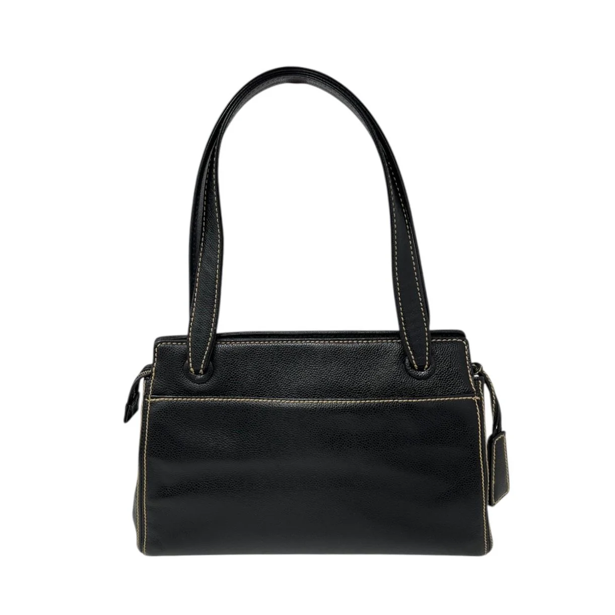 Chanel Black Contrast Stitch Caviar Bag - Image 2