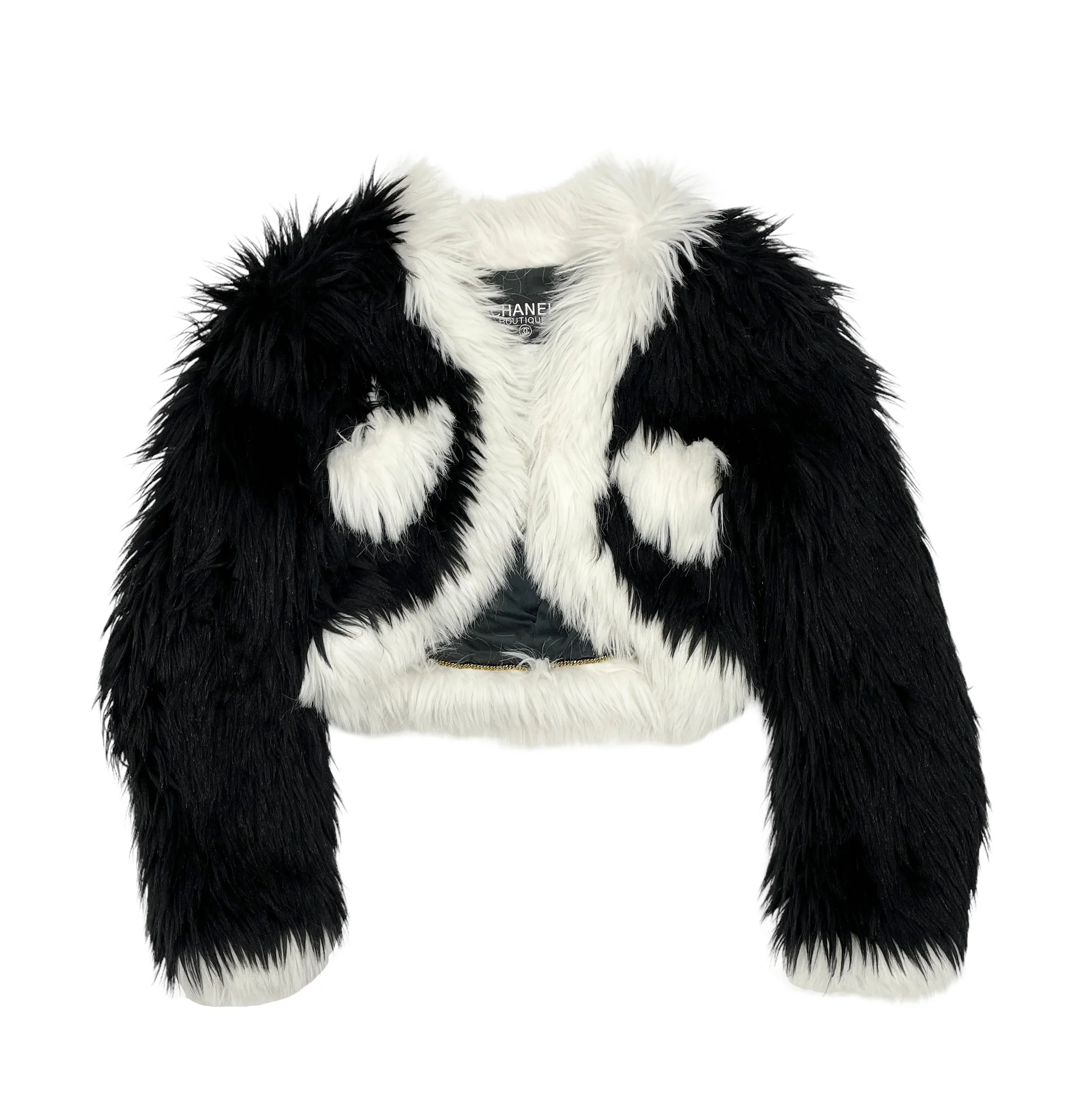 Chanel Black Cropped Fur Jacket