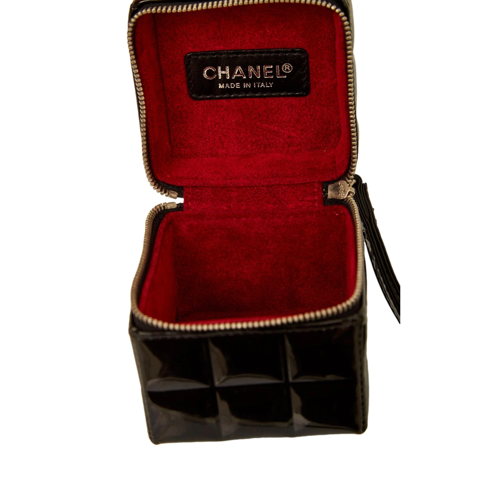 Chanel Black Cube Logo Wristlet - Image 4