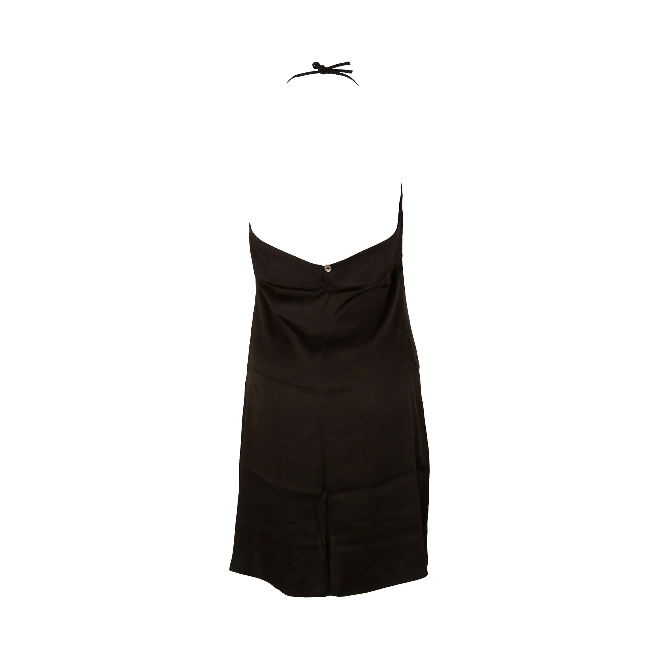 Chanel Black Floral Logo Halter Dress - Image 2