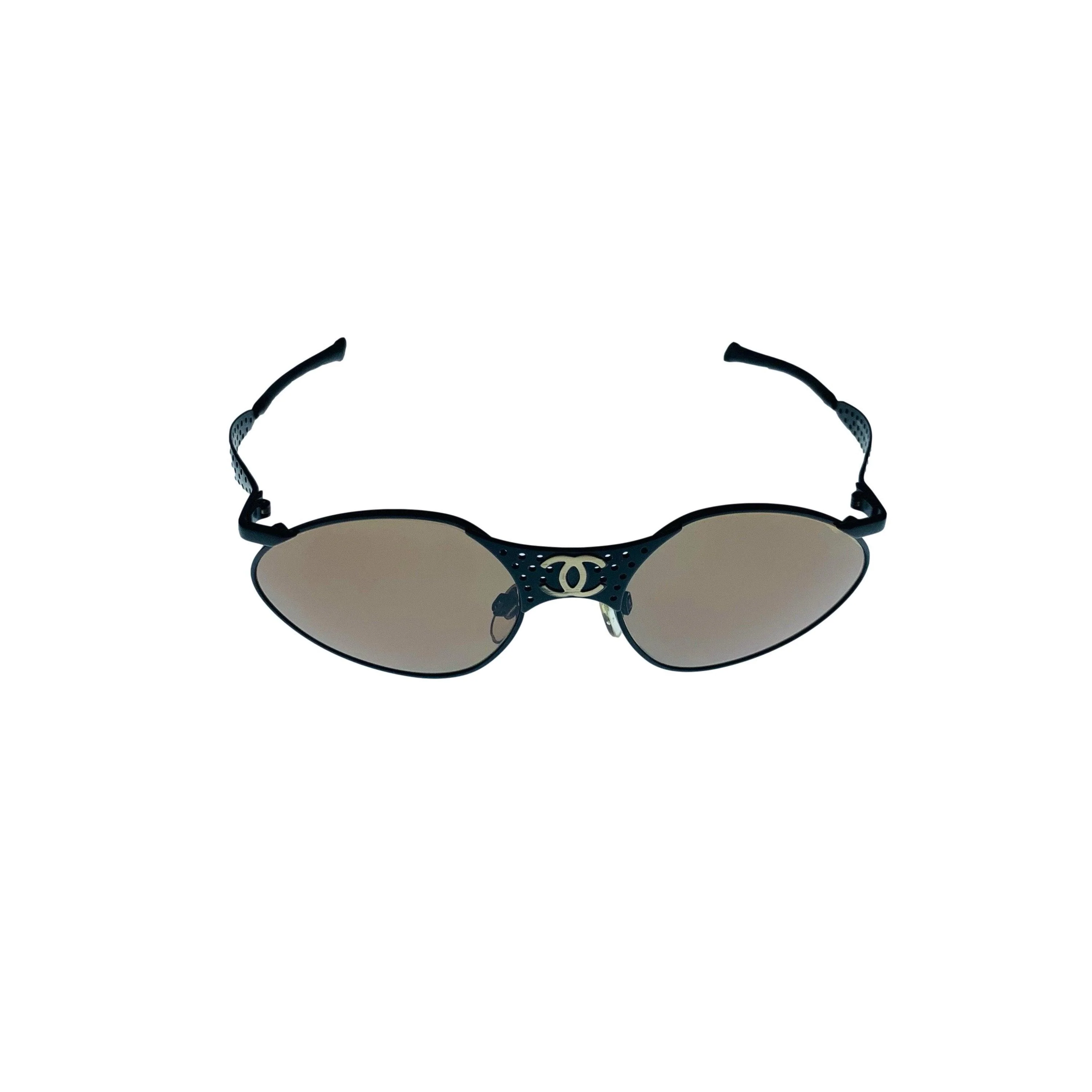 Chanel Black Front Logo Sunglasses