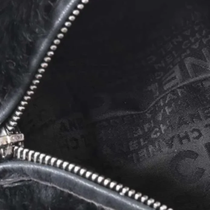 Chanel Black Fur Chain Bag - Image 4