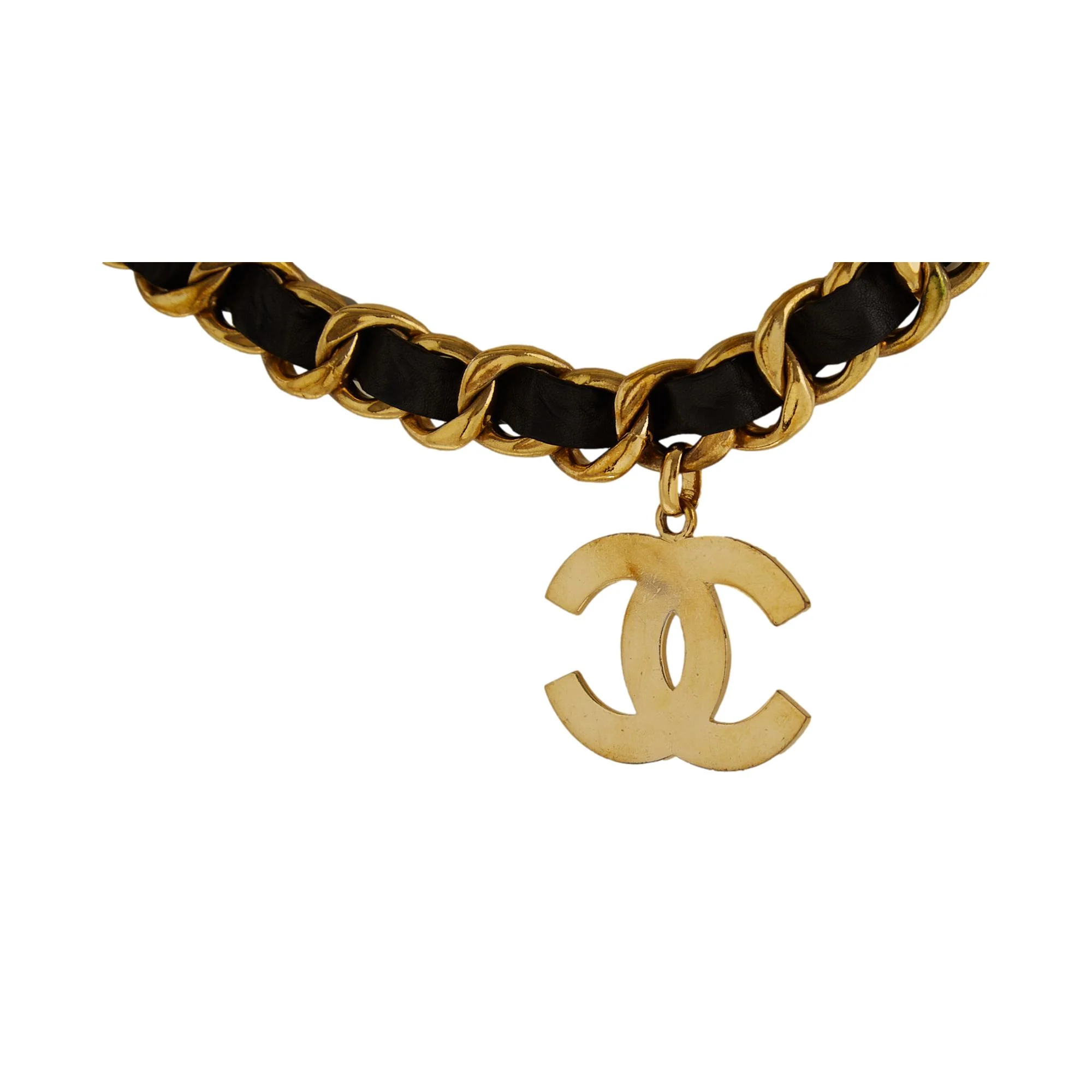 Chanel Black + Gold Jumbo Logo Chain Belt - Image 3