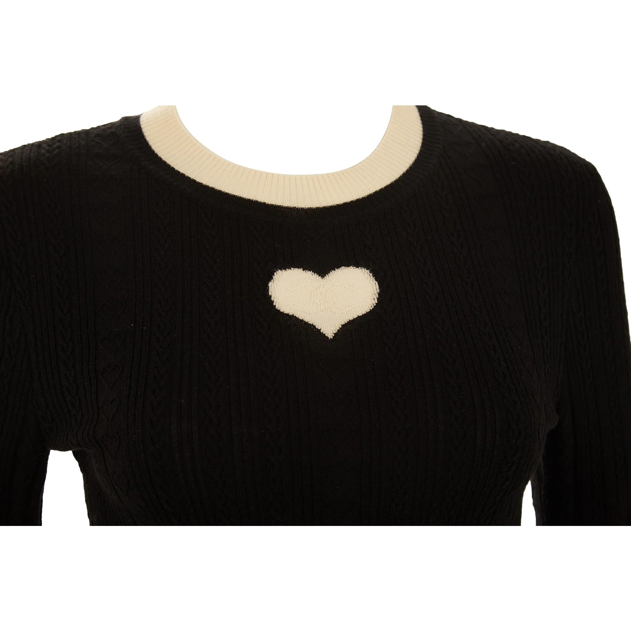 Chanel Black Heart Knit Top - Image 3
