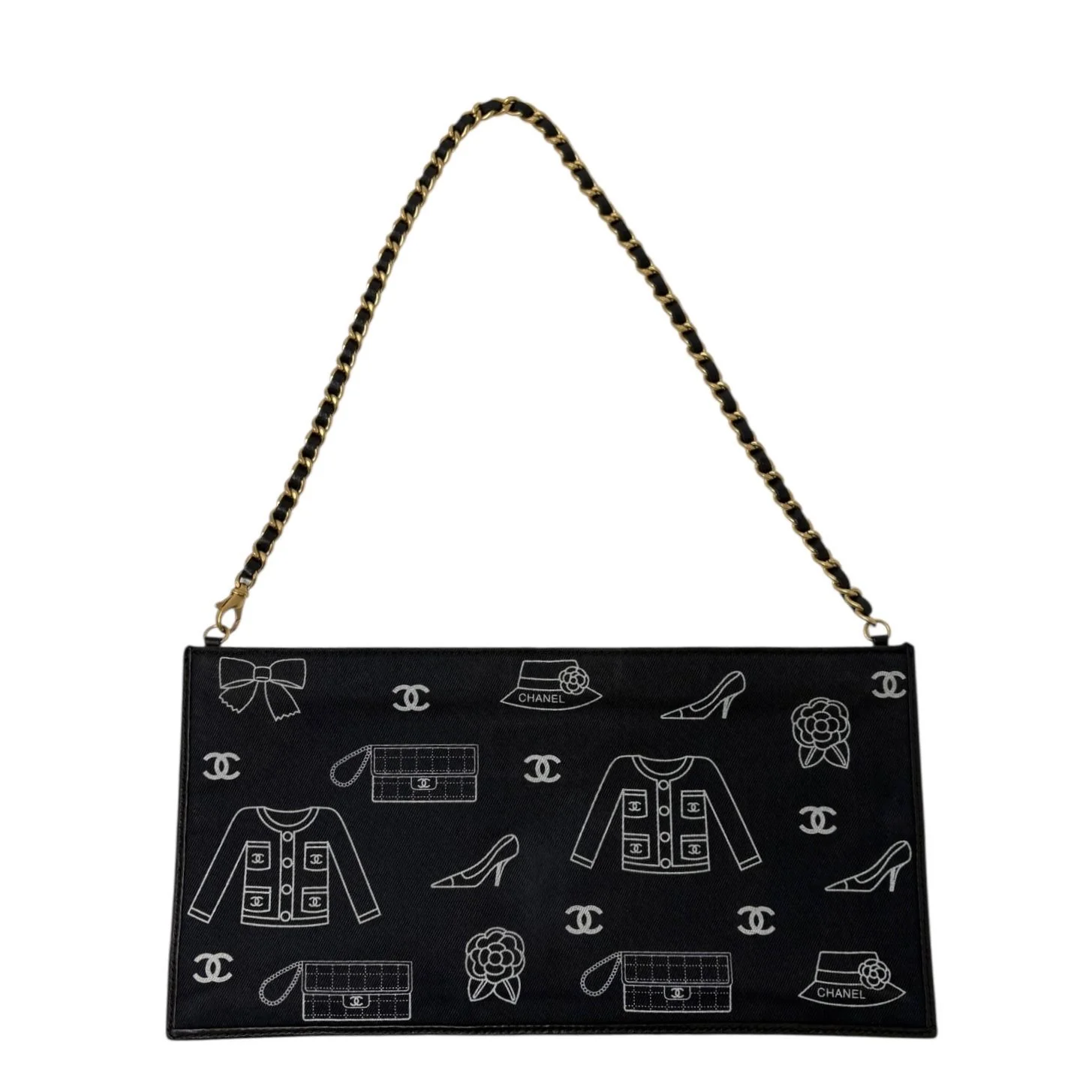 Chanel Black Icon Chain Logo Bag - Image 2