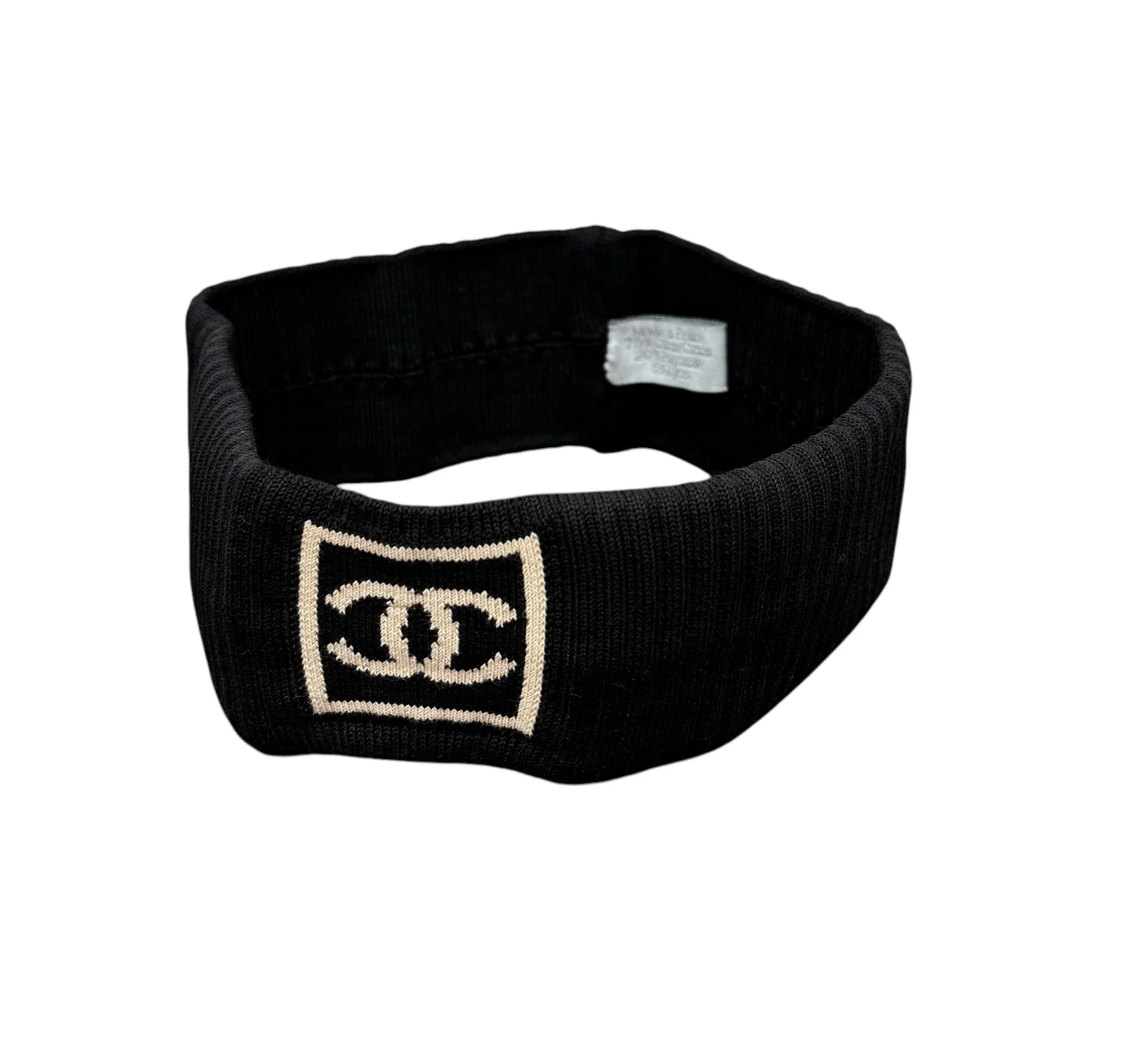 Chanel Black Knit Headband