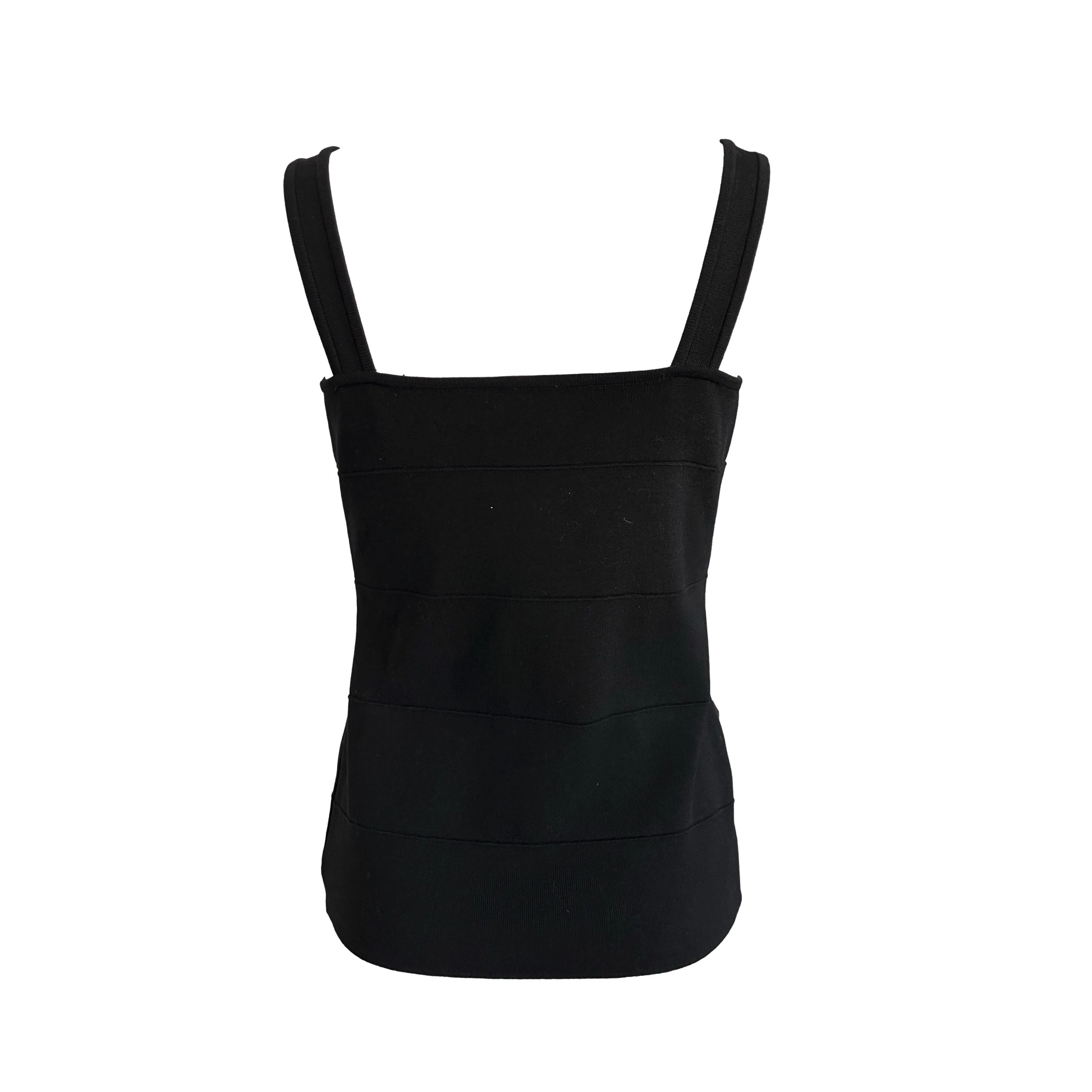 Chanel Black Knit Logo Tank Top - Image 2