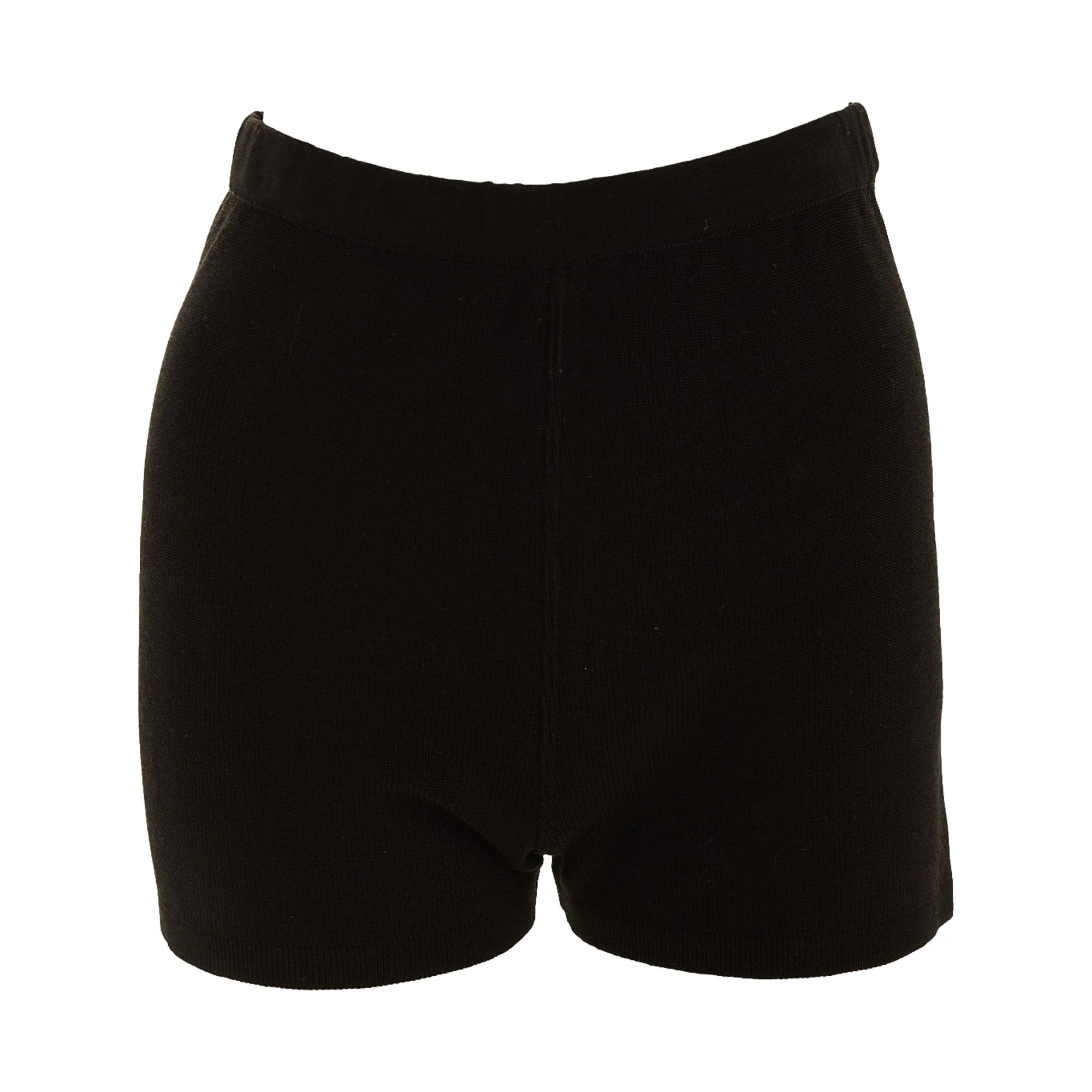 Chanel Black Knit Mini Shorts - Image 2