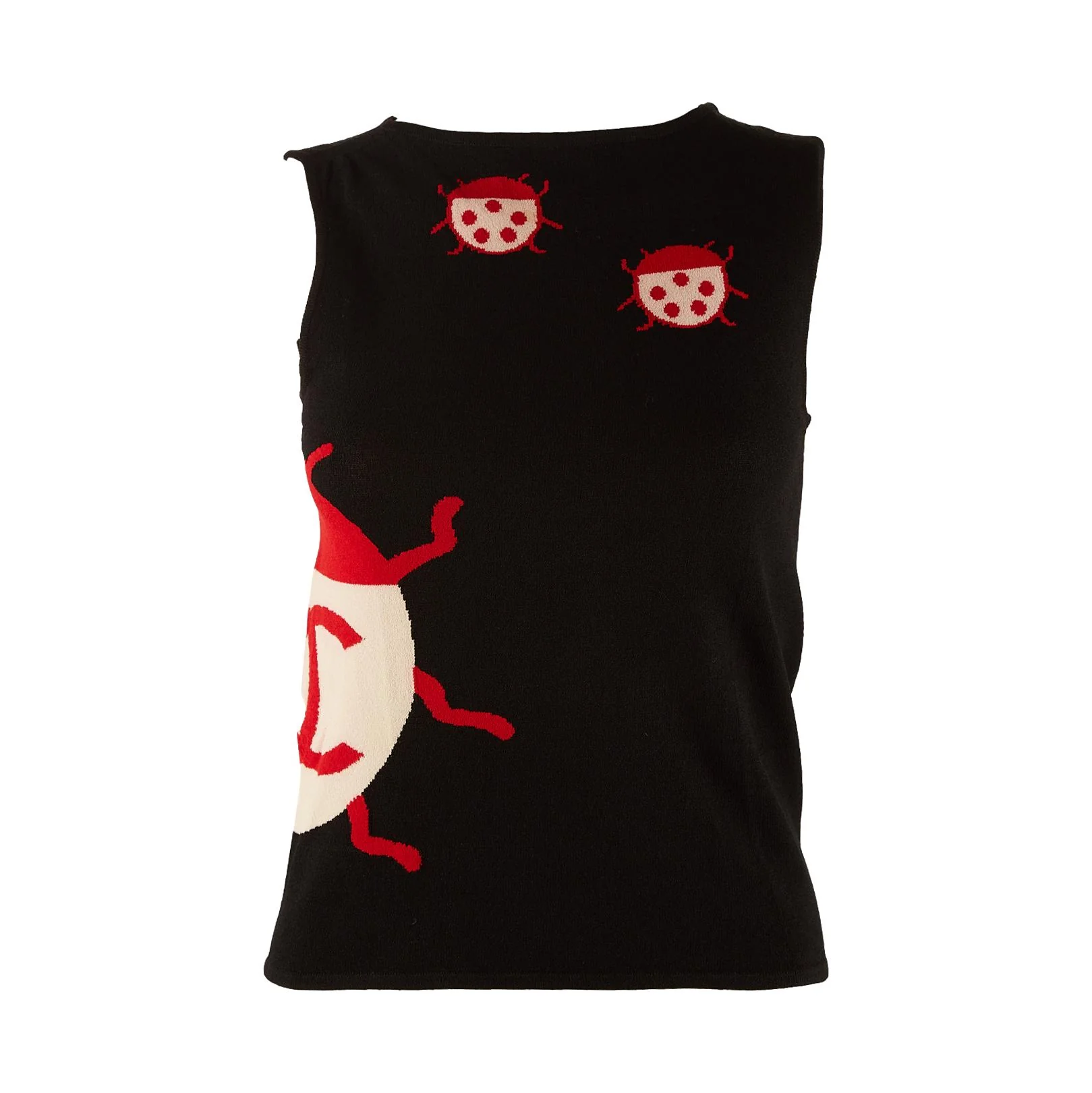 Chanel White Ladybug Tank