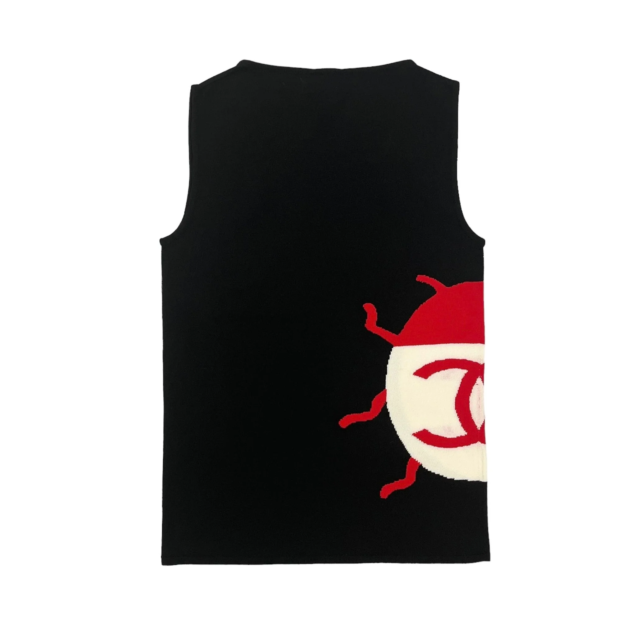 Chanel Black Ladybug Logo Tank - Image 2