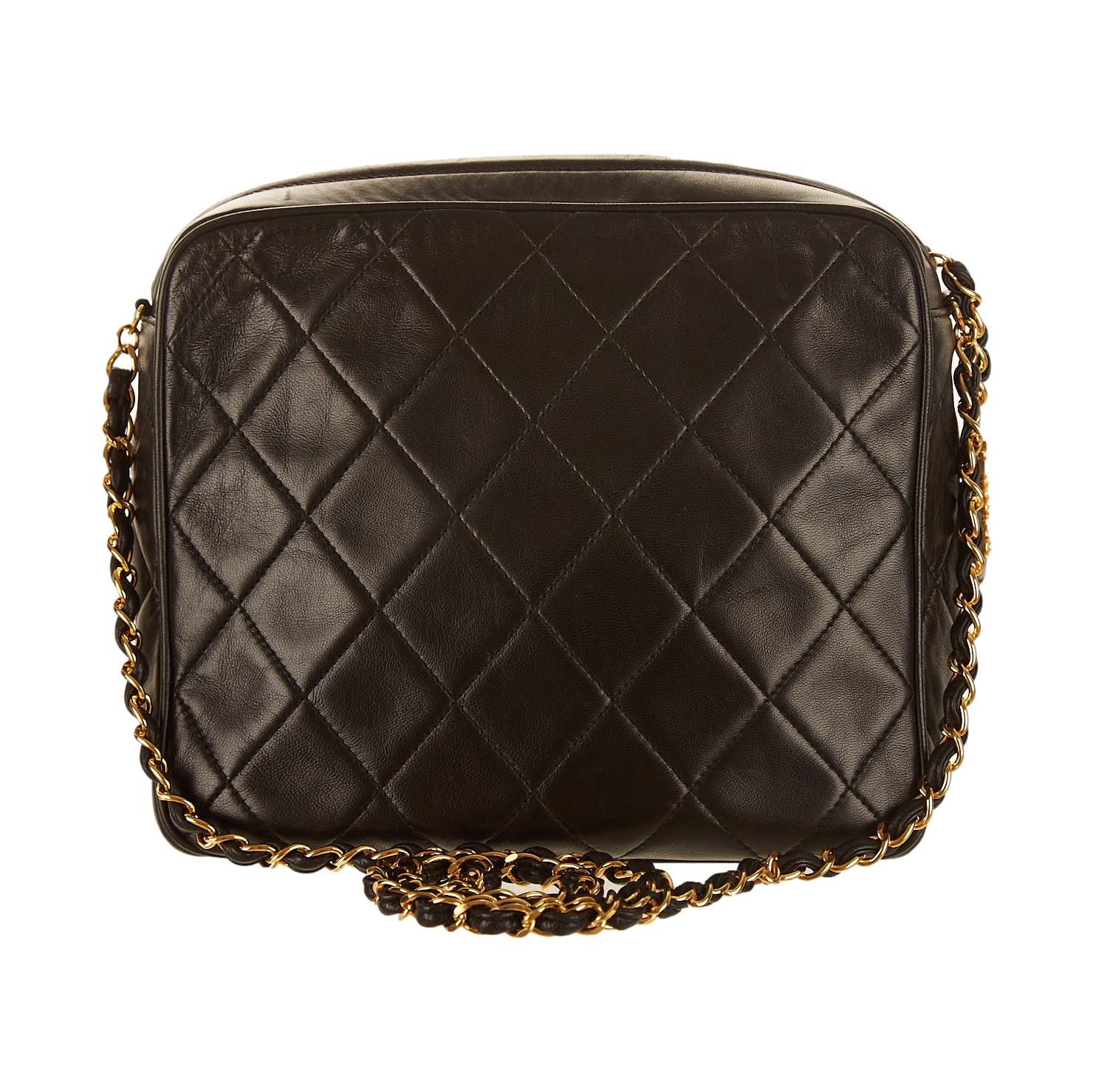 Chanel Black Lambskin Camera Bag - Image 2