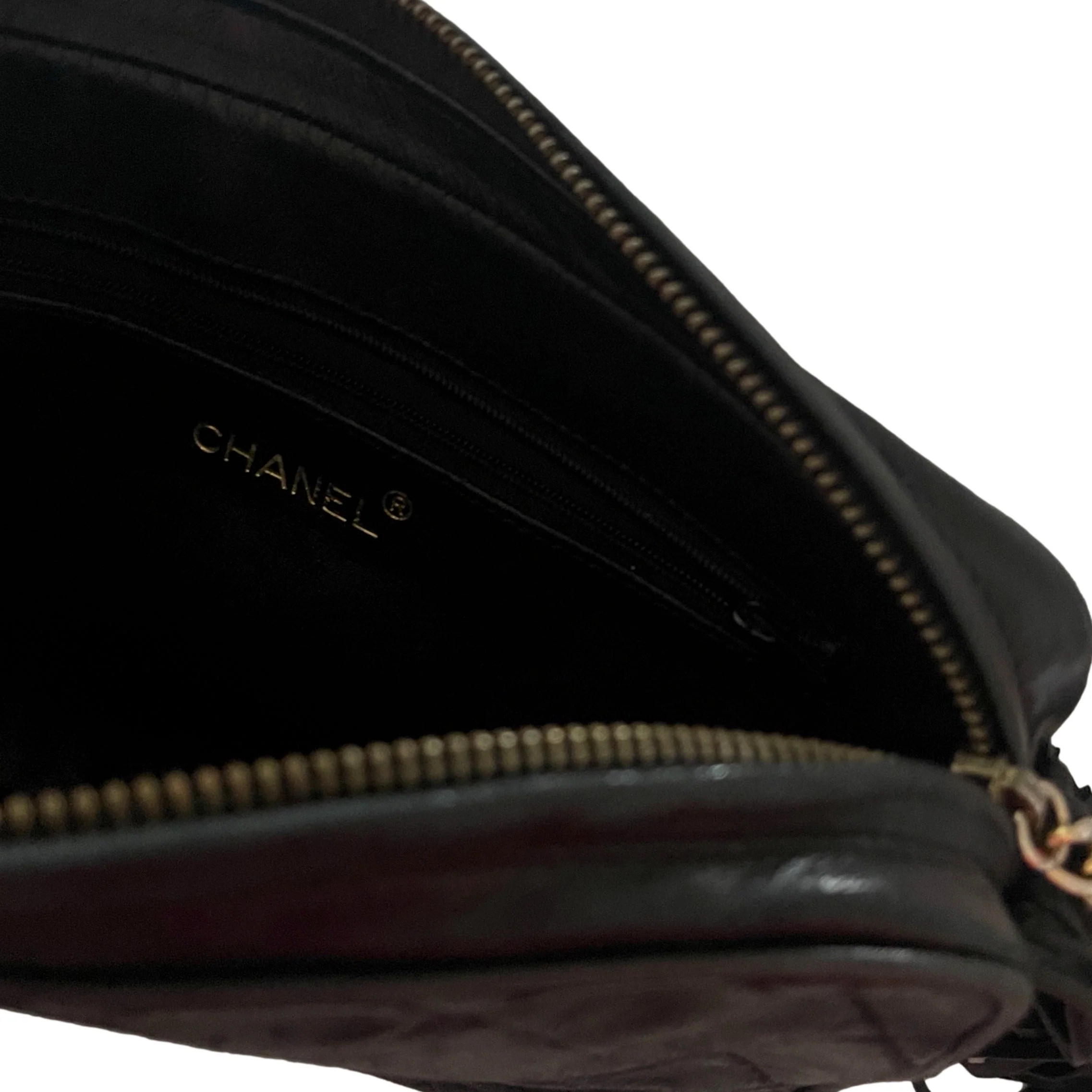 Chanel Black Lambskin Leather Tassel Bag - Image 3
