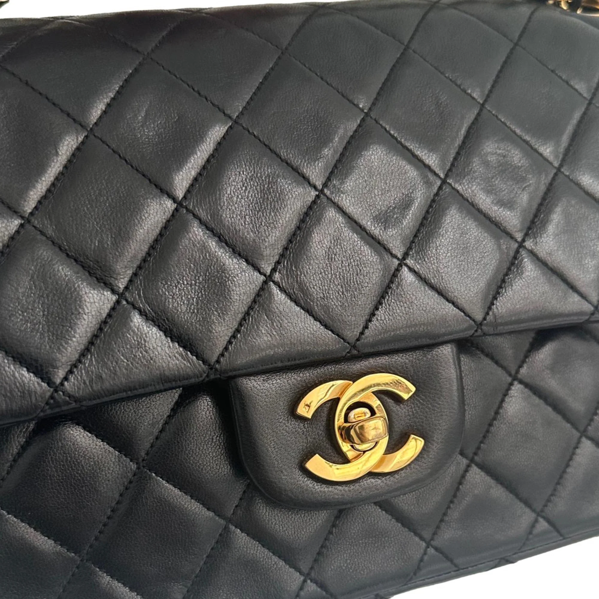 Chanel Black Lambskin Medium Double Flap Bag - Image 3