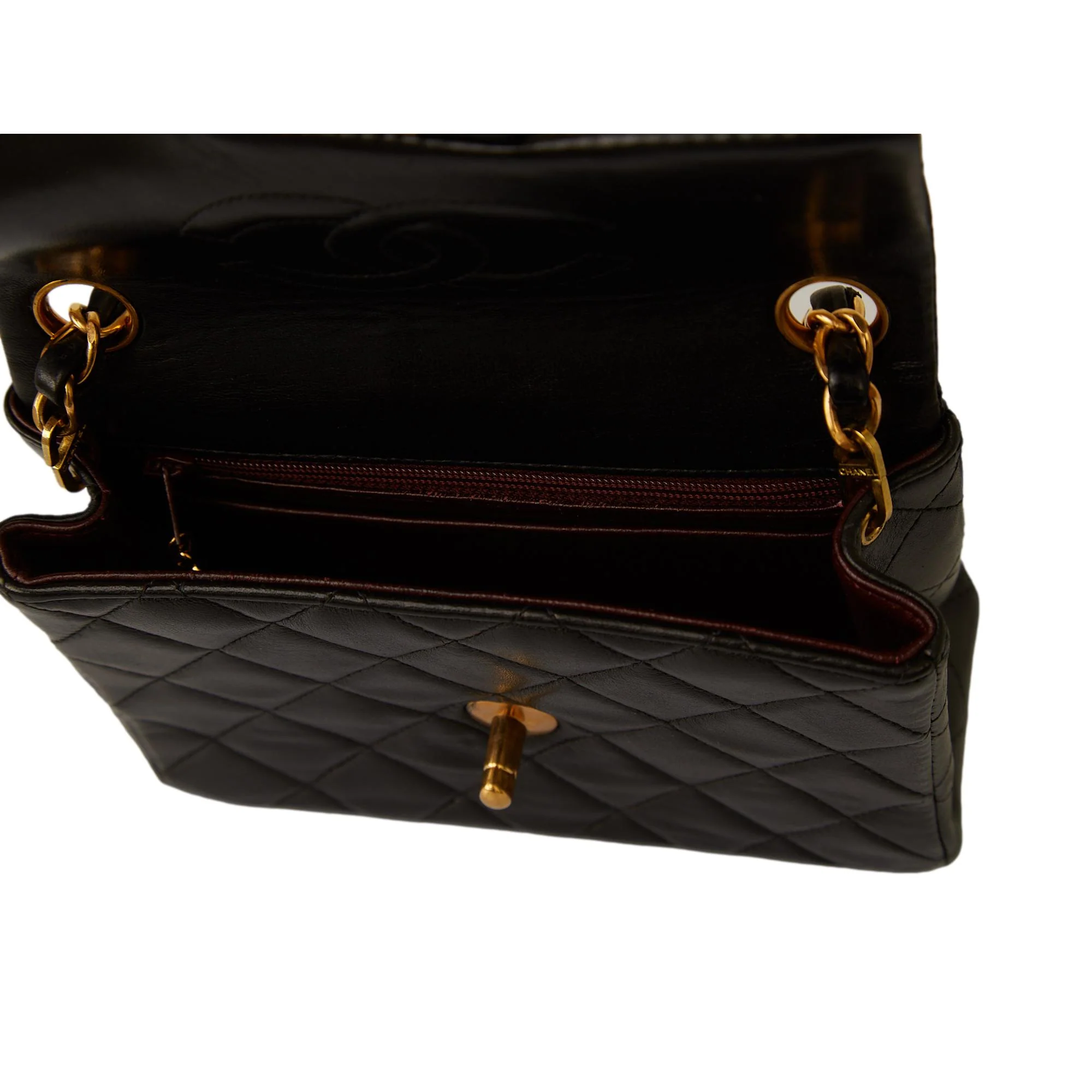 Chanel Black Lambskin Small Flap Bag - Image 5