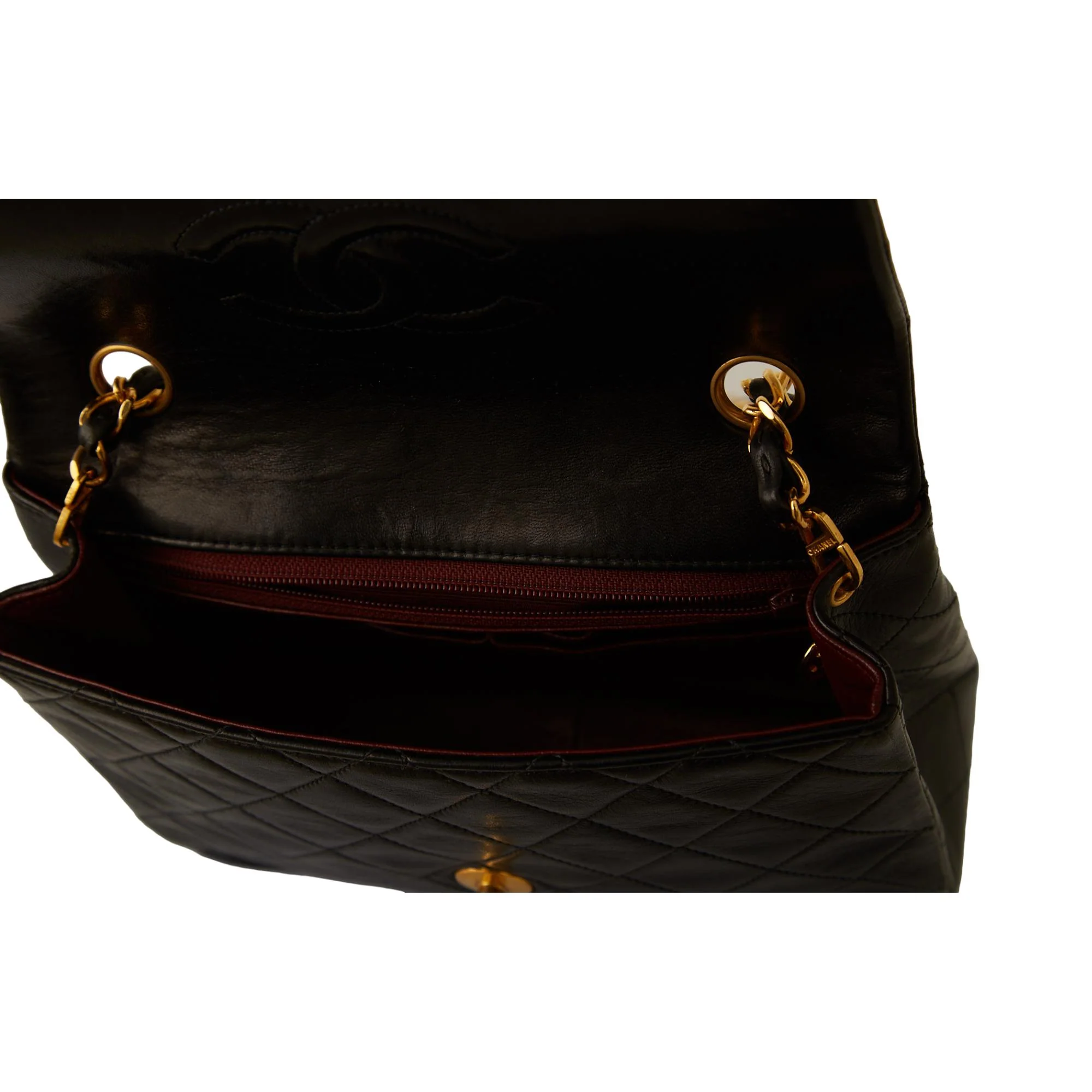 Chanel Black Lambskin Small Flap Bag - Image 4