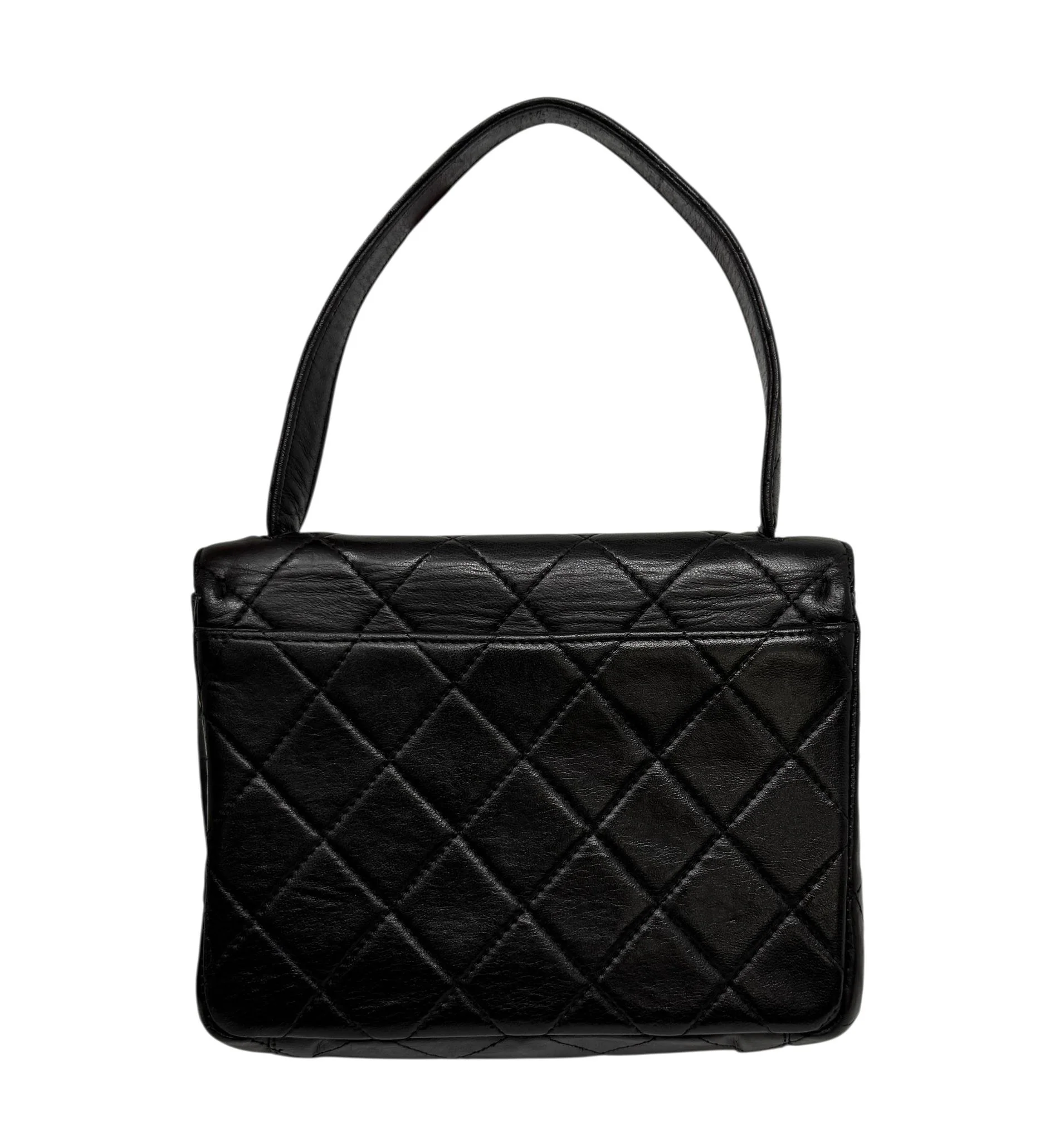 Chanel Black Lambskin Small Top Handle Bag - Image 2